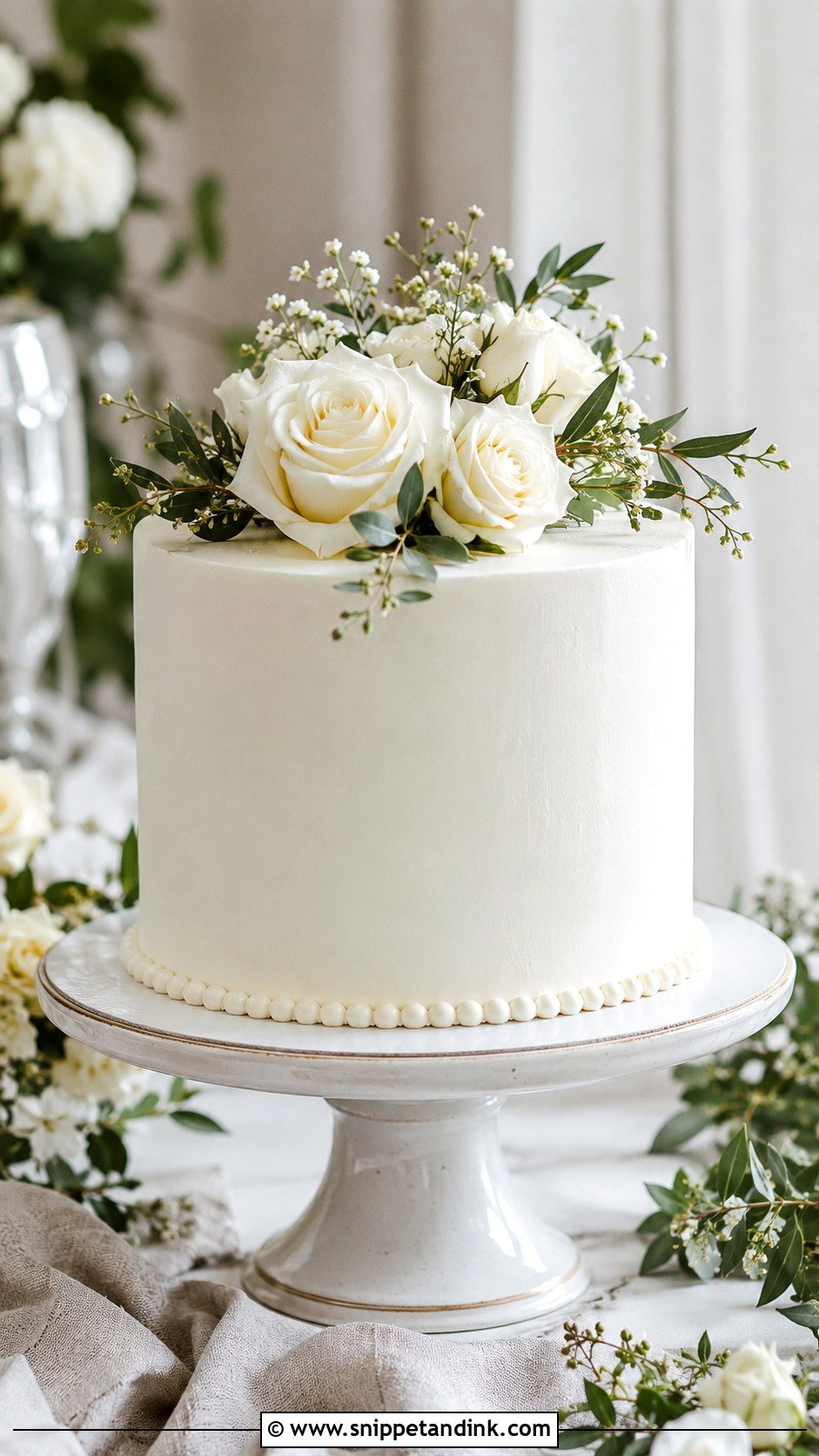Single Tier Wedding Cake - Snippet and Ink - 20 Non Tiered Wedding Cake Ideas