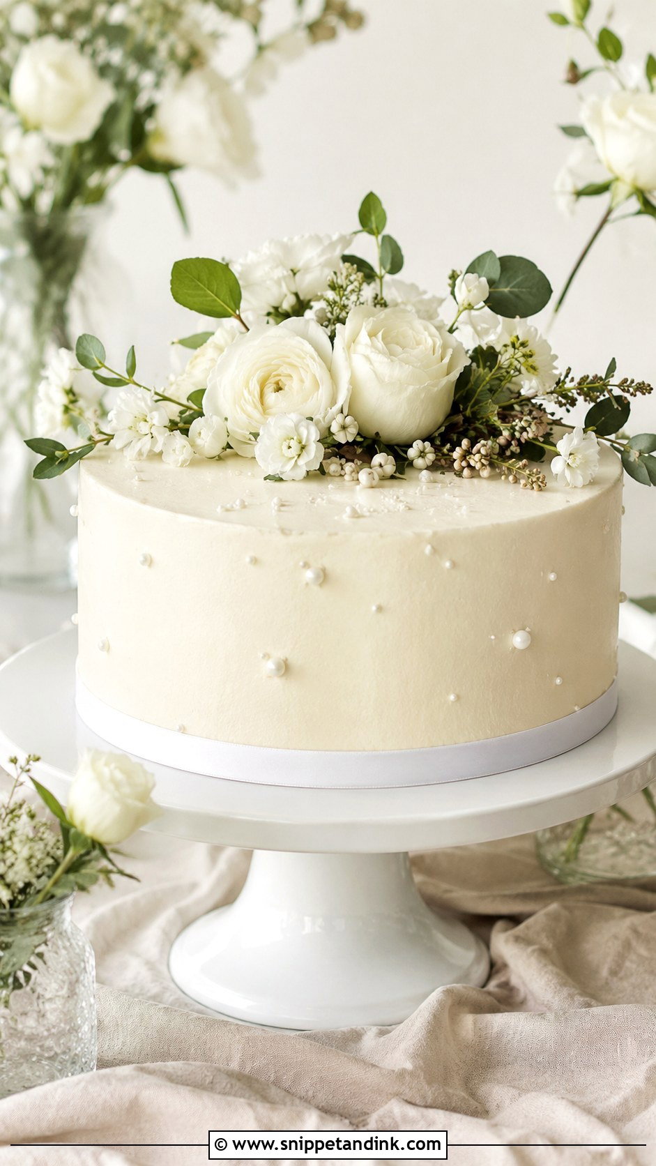 Single Tier Wedding Cake - Snippet and Ink - 20 Pretty Cakes for Wedding
