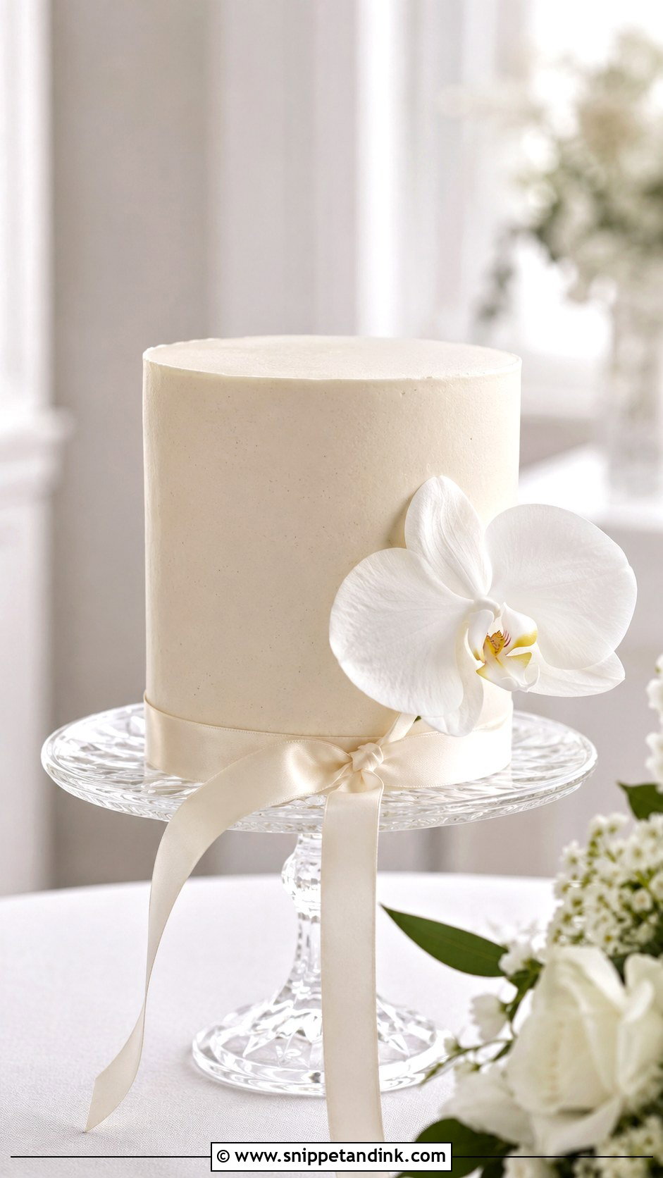 Single Tier Wedding Cake - Snippet and Ink - 20 Simple Beautiful Wedding Cakes