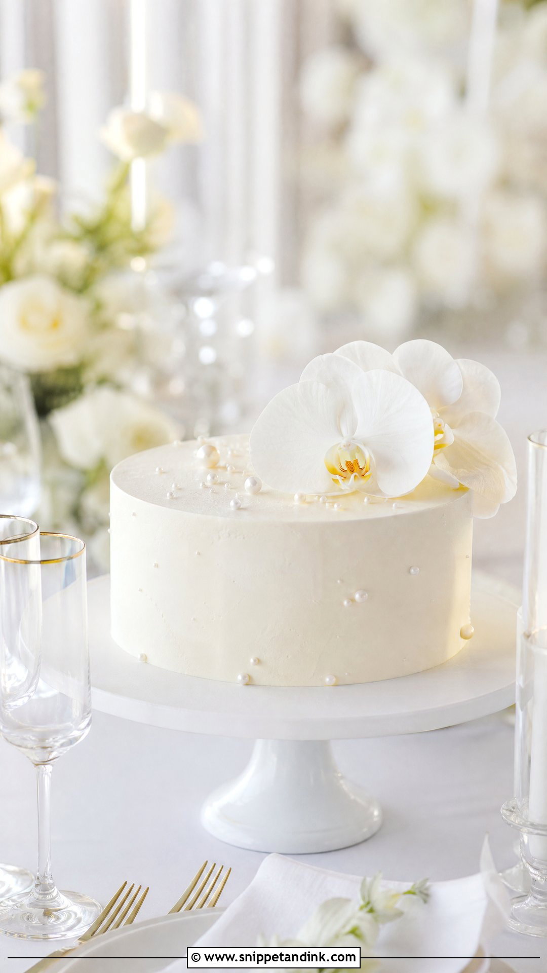 Single Tier Wedding Cake - Snippet and Ink - 20 Simple Wedding Cake Designs