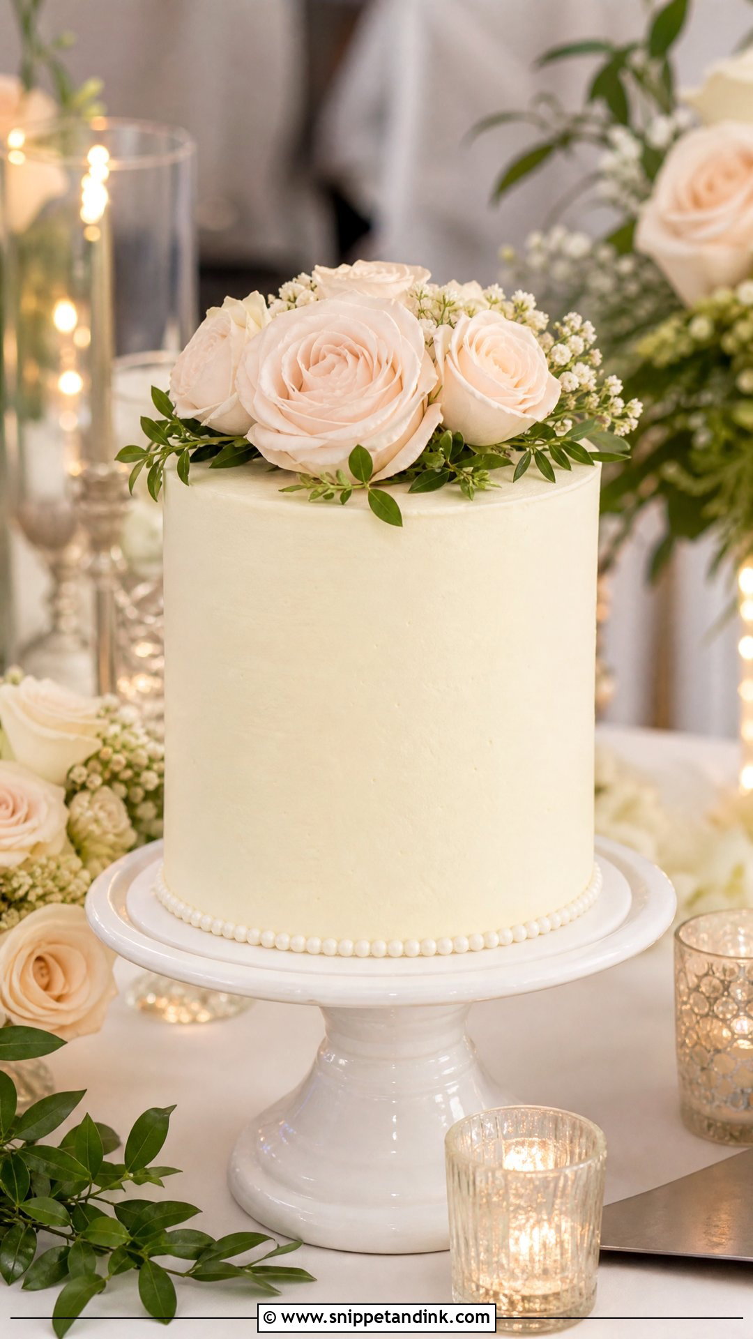 Single Tier Wedding Cake - Snippet and Ink - 20 Timeless Wedding Cake Ideas