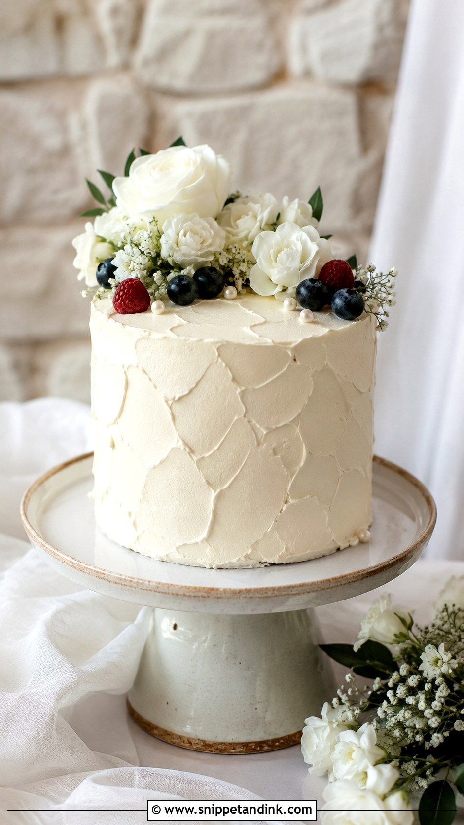 Single Tier Wedding Cake - Snippet and Ink - 20 Cake Photoshoot Aesthetic Ideas for Wedding