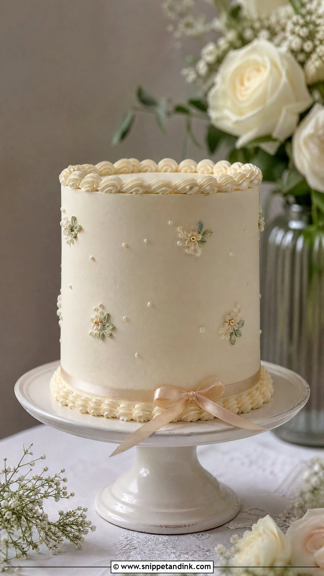 Single Tier Wedding Cake - Snippet and Ink - 20 Trendy Wedding Cake Ideas