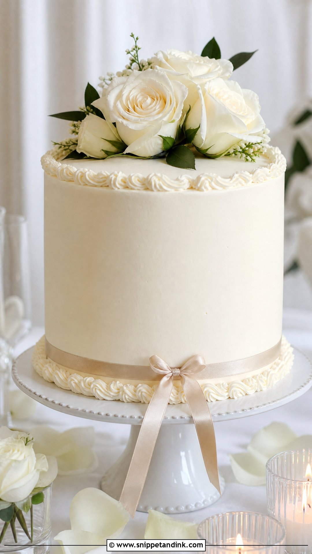Single Tier Wedding Cake - Snippet and Ink - 20 Wedding Cake Aesthetic