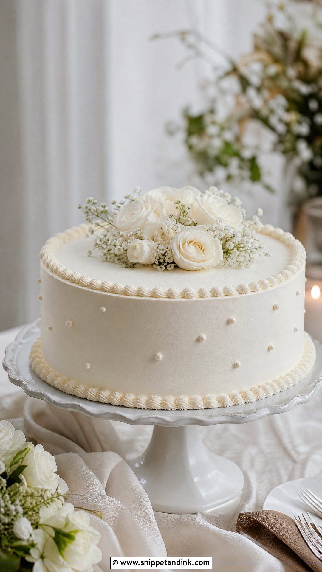Single Tier Wedding Cake - Snippet and Ink - 25 Classy Wedding Cakes