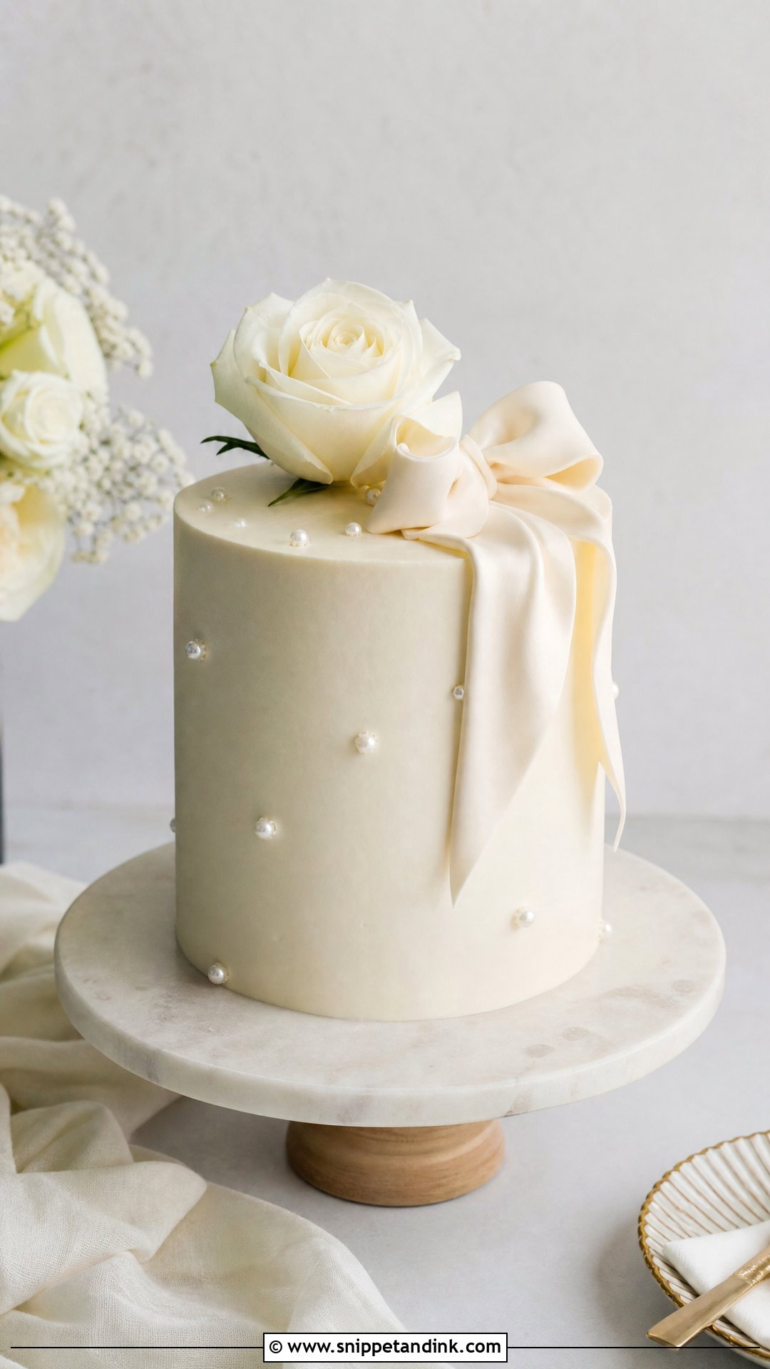 Single Tier Wedding Cake - Snippet and Ink - 25 Elegant Unique Classy Wedding Cakes