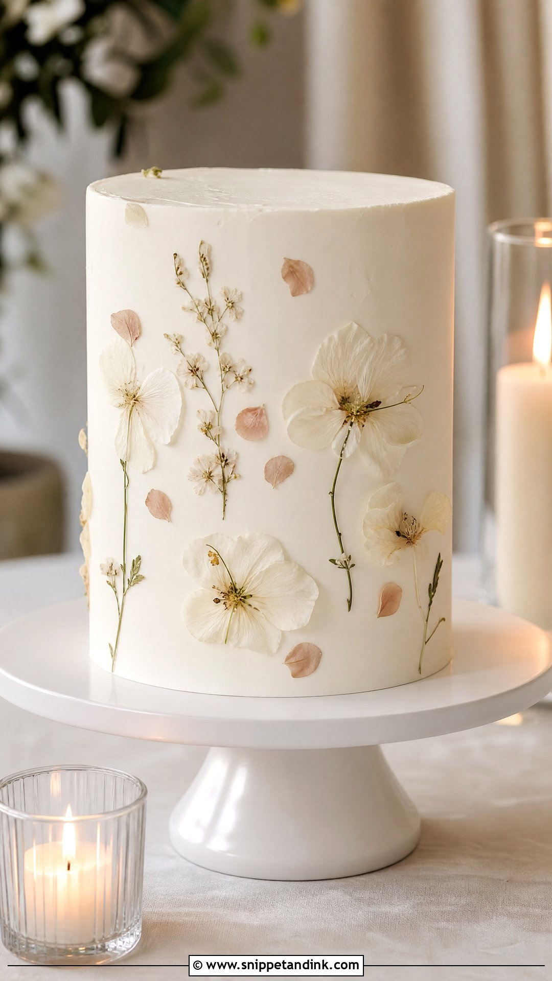 Single Tier Wedding Cake - Snippet and Ink - 25 Minimalist Wedding Cake Ideas