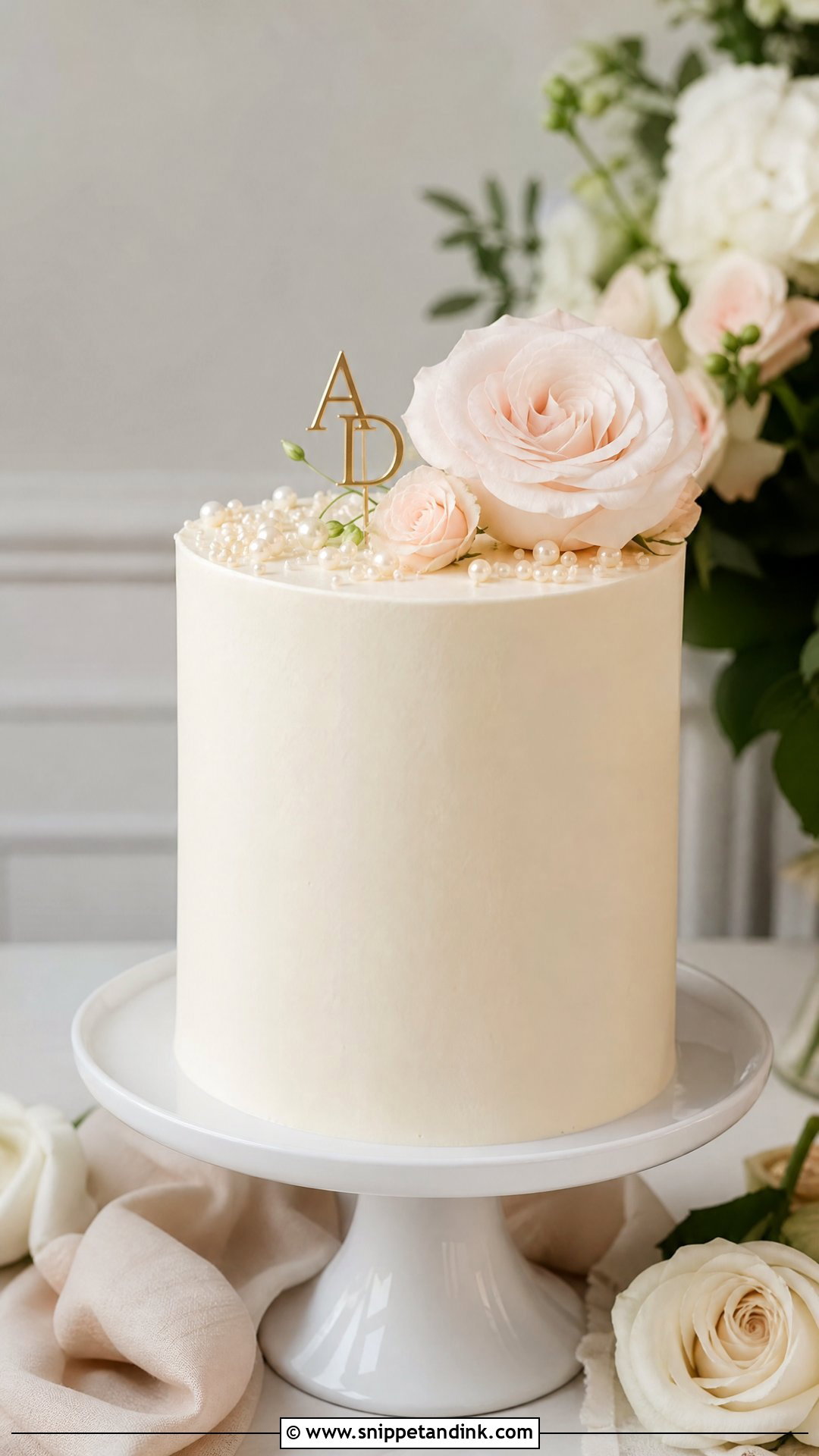Single Tier Wedding Cake - Snippet and Ink - 25 Small Wedding Cake Ideas