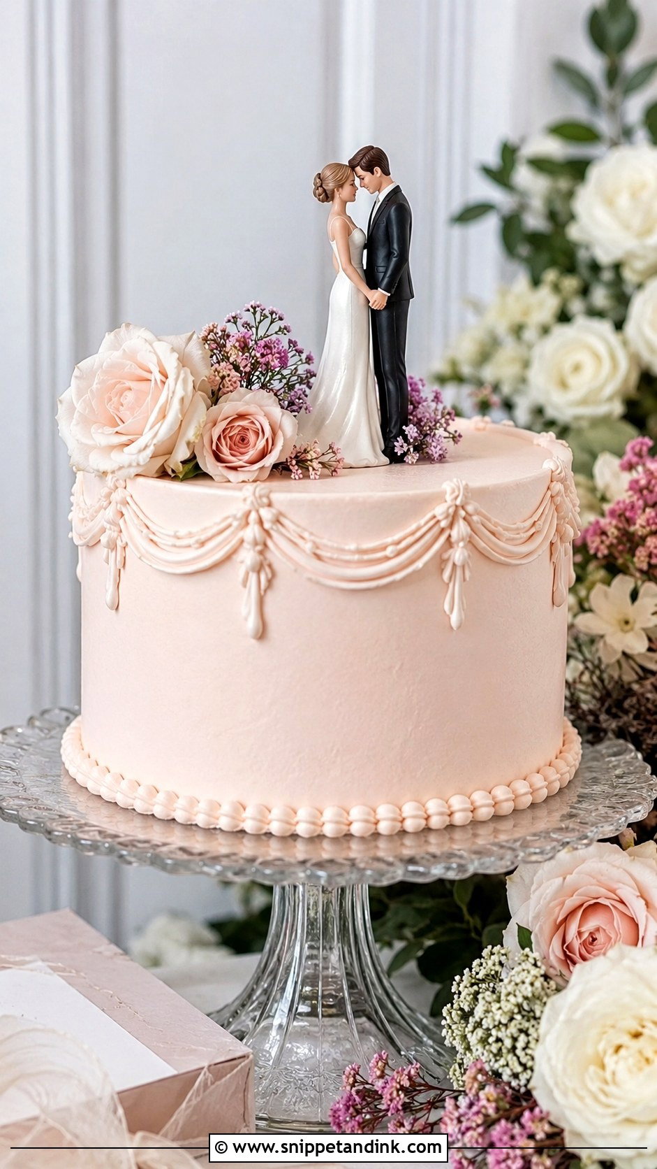 Single Tier Wedding Cake - Snippet and Ink - 20 Custom Cake Designs for Wedding