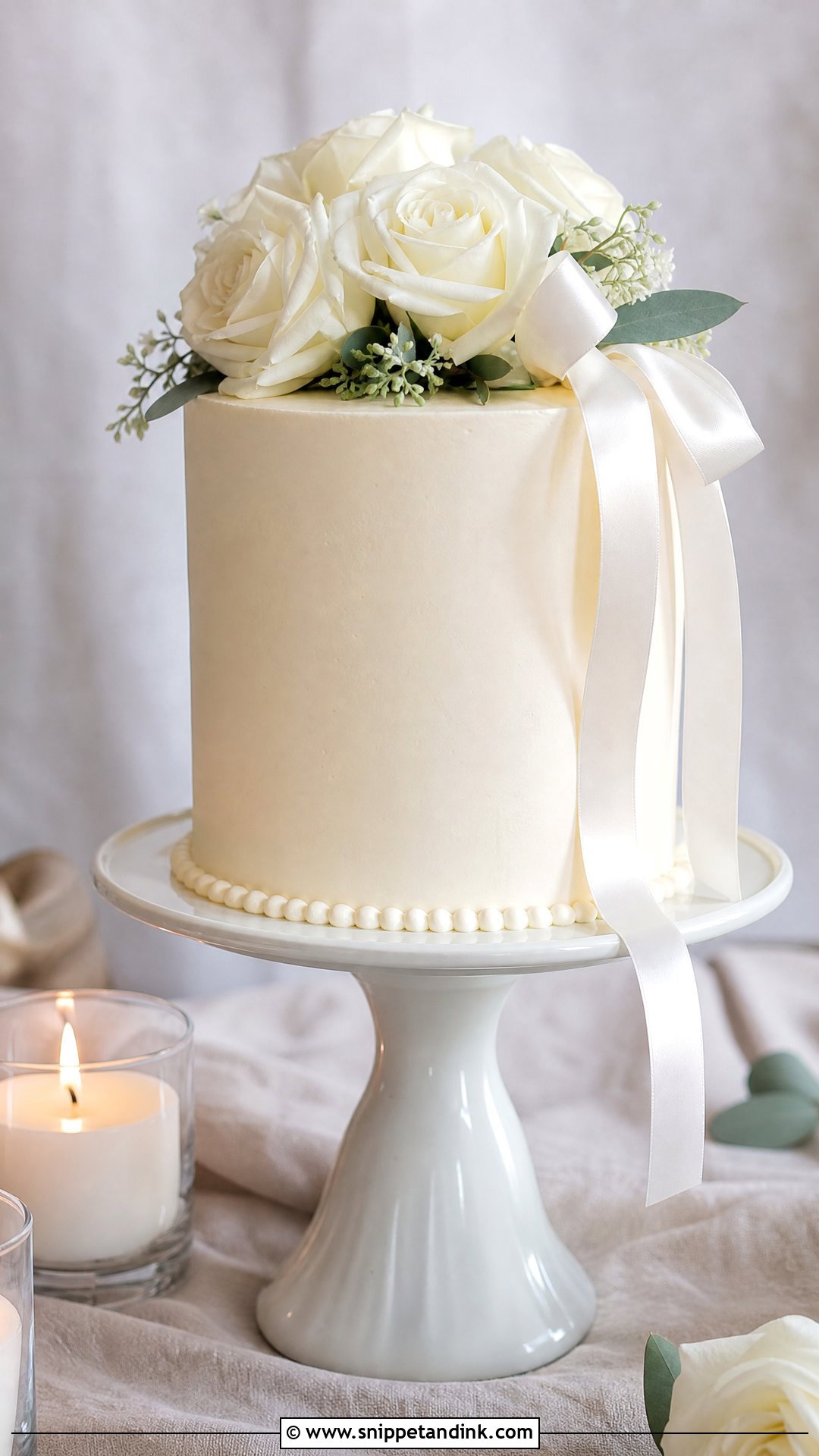 Single Tier Wedding Cake - Snippet and Ink - 30 Aesthetic Cake Inspo Ideas for Wedding
