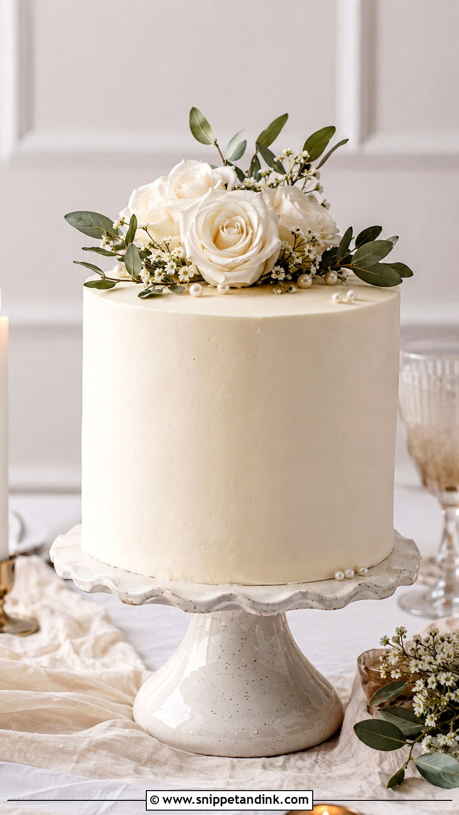 Single Tier Wedding Cake - Snippet and Ink - 30 Elegant Wedding Cake Ideas