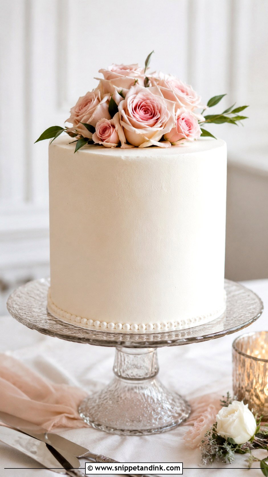Single Tier Wedding Cake - Snippet and Ink - 20 Elegant Modern Wedding Cake Ideas