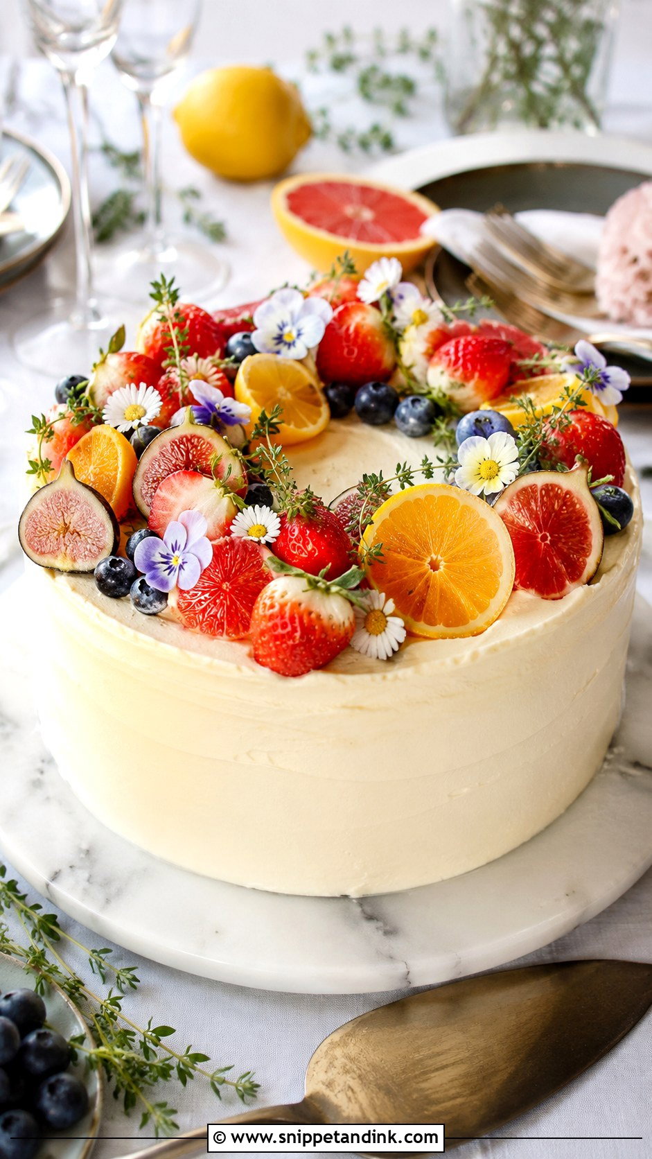 Single Tier Wedding Cake With Fruit - Snippet and Ink - 20 Single Cake Designs for Wedding