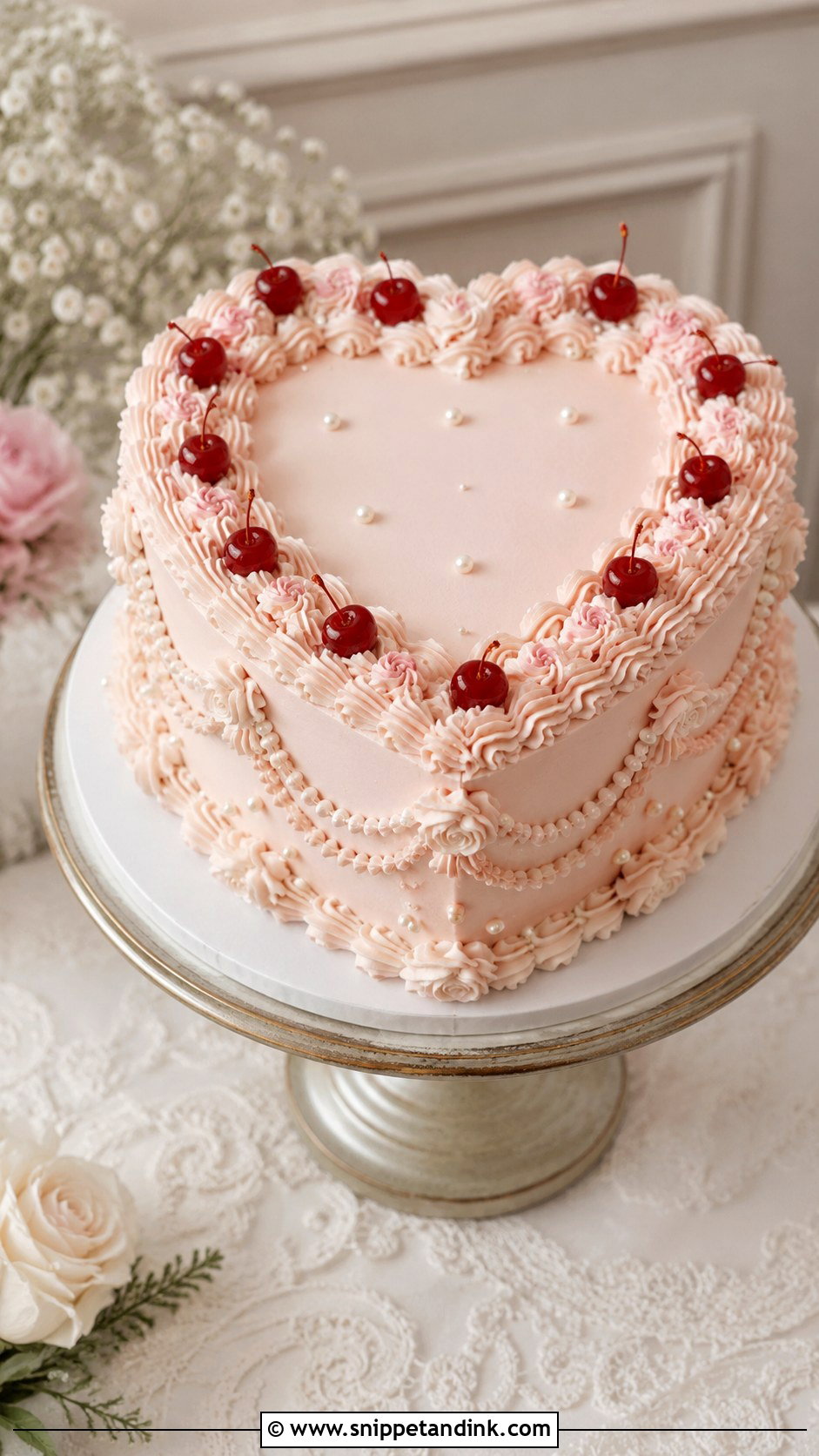 Single Tier Wedding Cake With Heart Shape - Snippet and Ink - 20 Single Cake Designs for Wedding