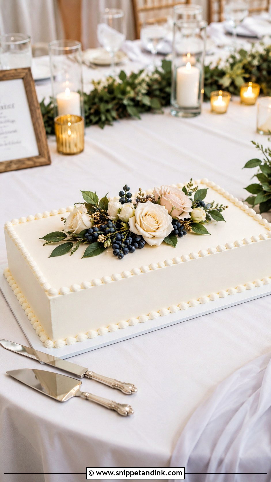 Single Tier Wedding Cake With Rectangular Shape - Snippet and Ink - 20 Single Cake Designs for Wedding