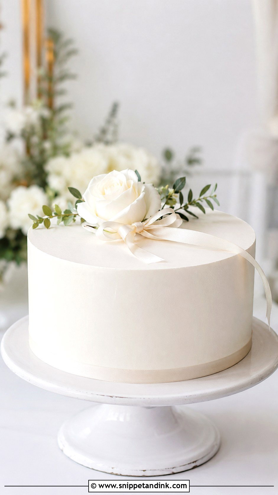 Single Tier Wedding Cake With Smooth Buttercream - Snippet and Ink - 20 Single Cake Designs for Wedding