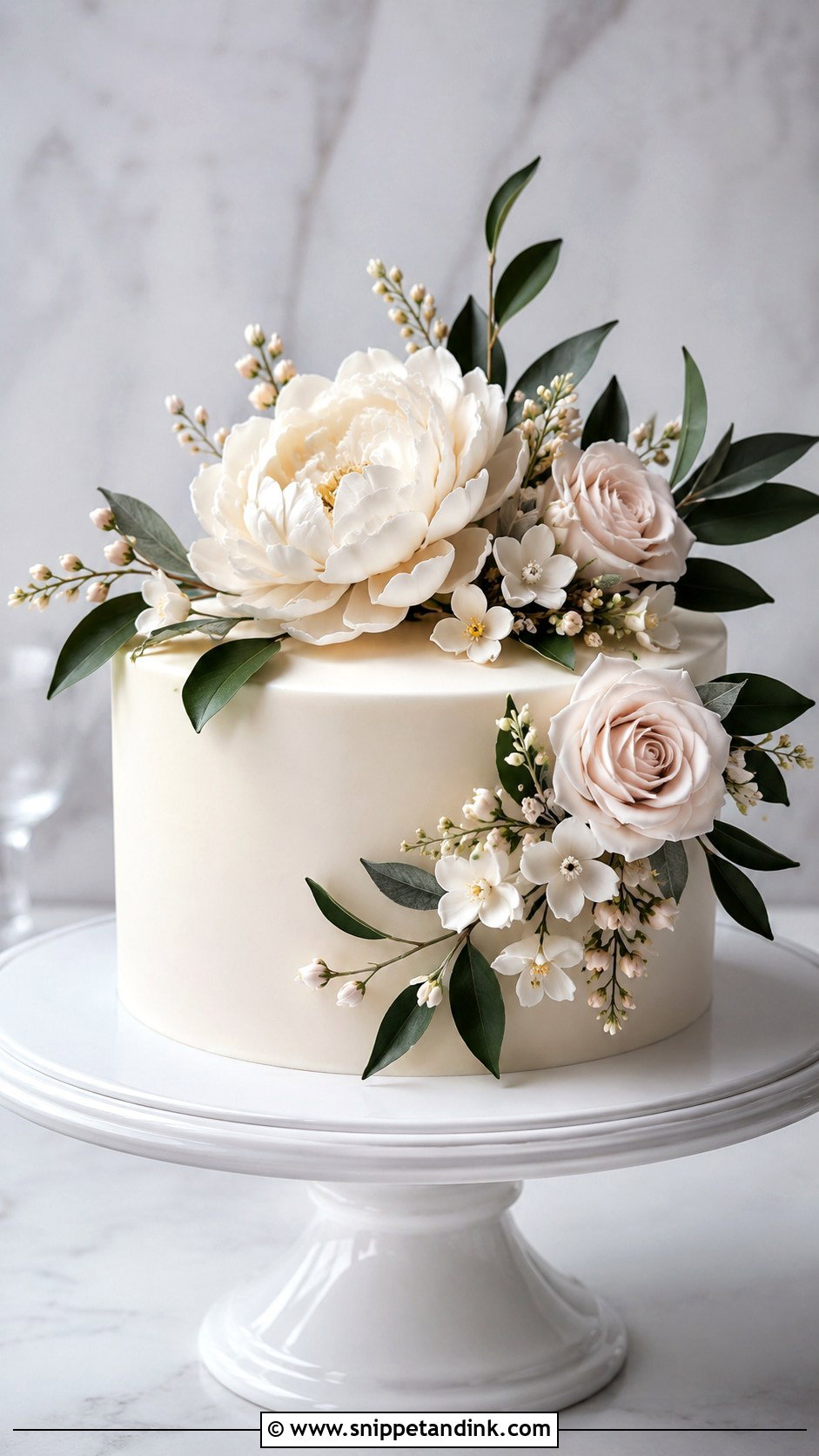 Single Tier Wedding Cake With Sugar Flowers - Snippet and Ink - 20 Single Cake Designs for Wedding