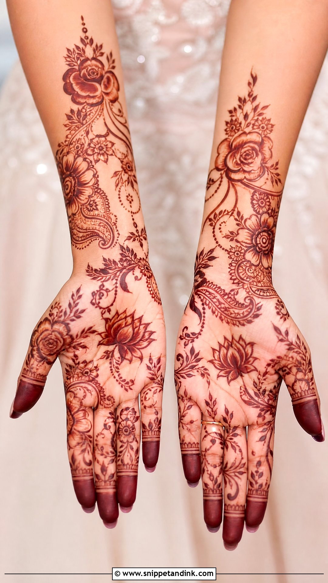 Sister Wedding Floral Mehndi - Snippet and Ink - 20 Sister Marriage Mehndi Design Ideas