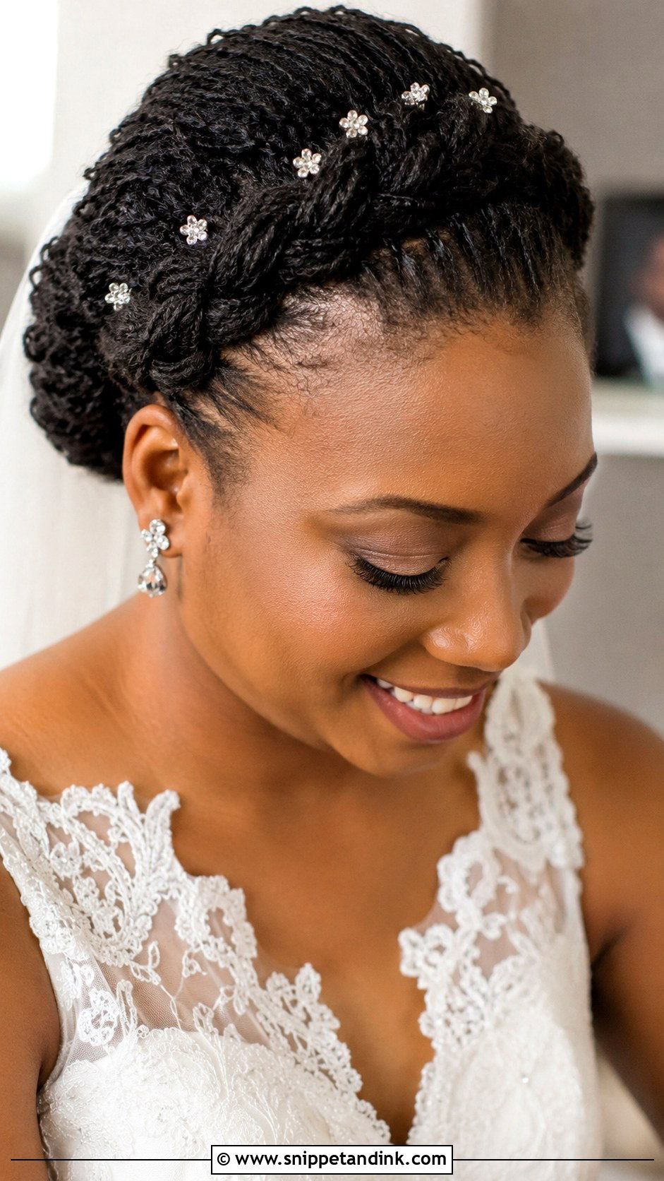 Sisterlocks Braided Crown Wedding Hairstyle - Snippet and Ink - 15 Styling Sister Locks for Wedding Ideas