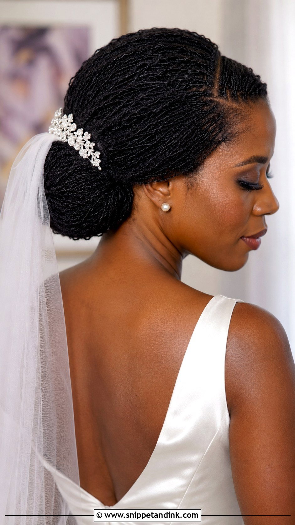 Sisterlocks Chignon Wedding Hairstyle - Snippet and Ink - 15 Styling Sister Locks for Wedding Ideas