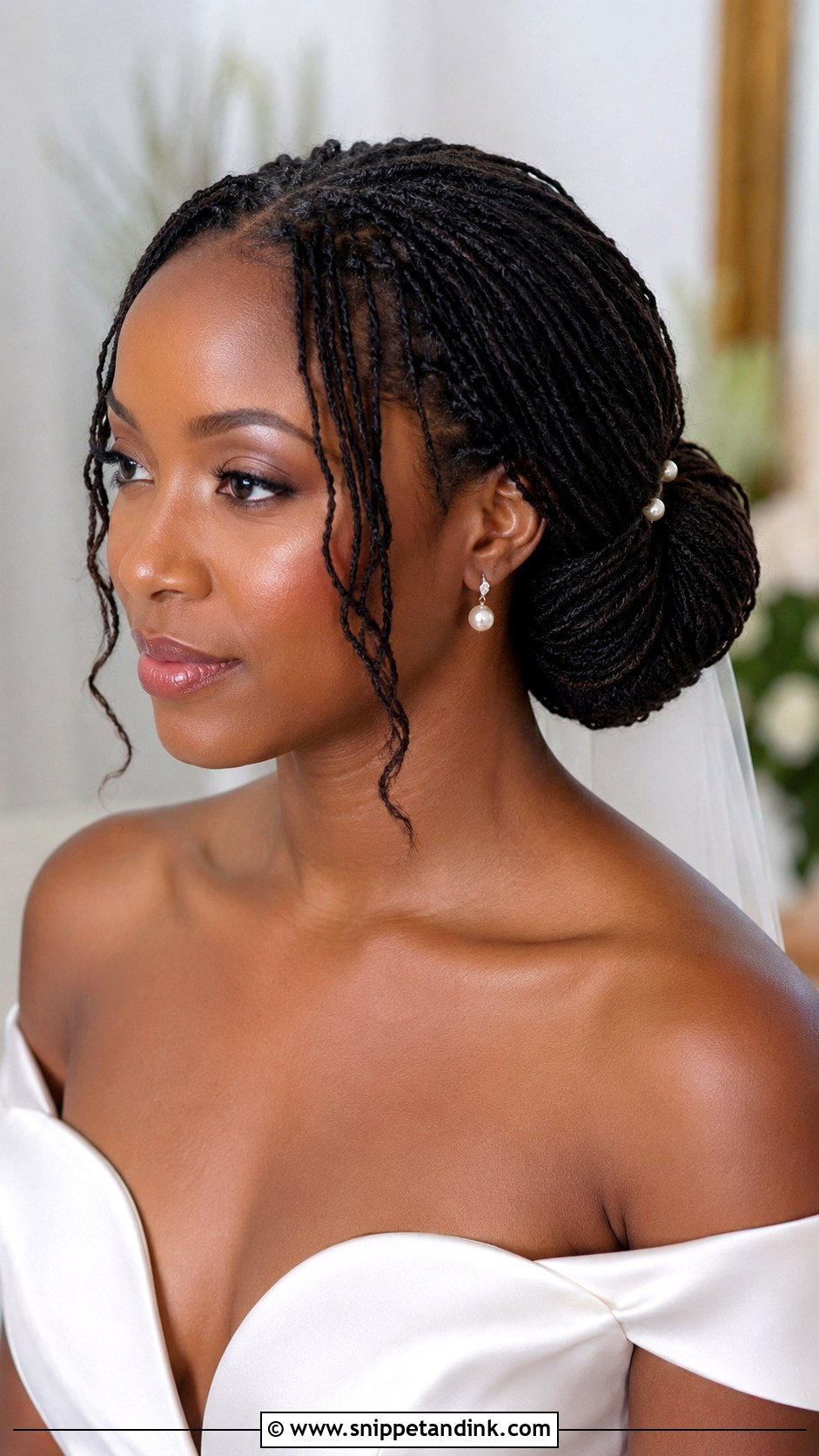 Sisterlocks Low Bun Wedding Hairstyle - Snippet and Ink - 15 Styling Sister Locks for Wedding Ideas