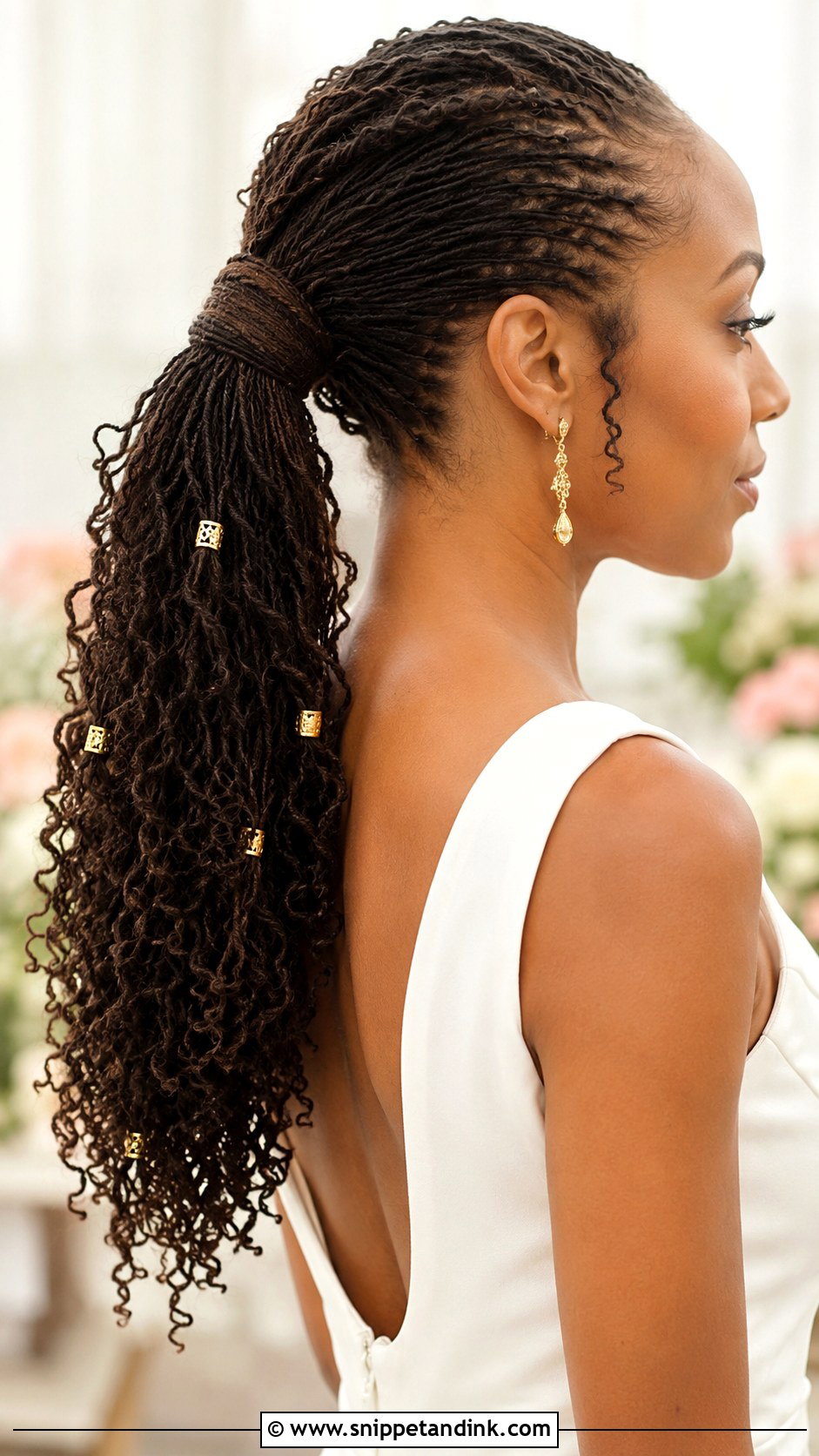 Sisterlocks Ponytail Wedding Hairstyle - Snippet and Ink - 15 Styling Sister Locks for Wedding Ideas