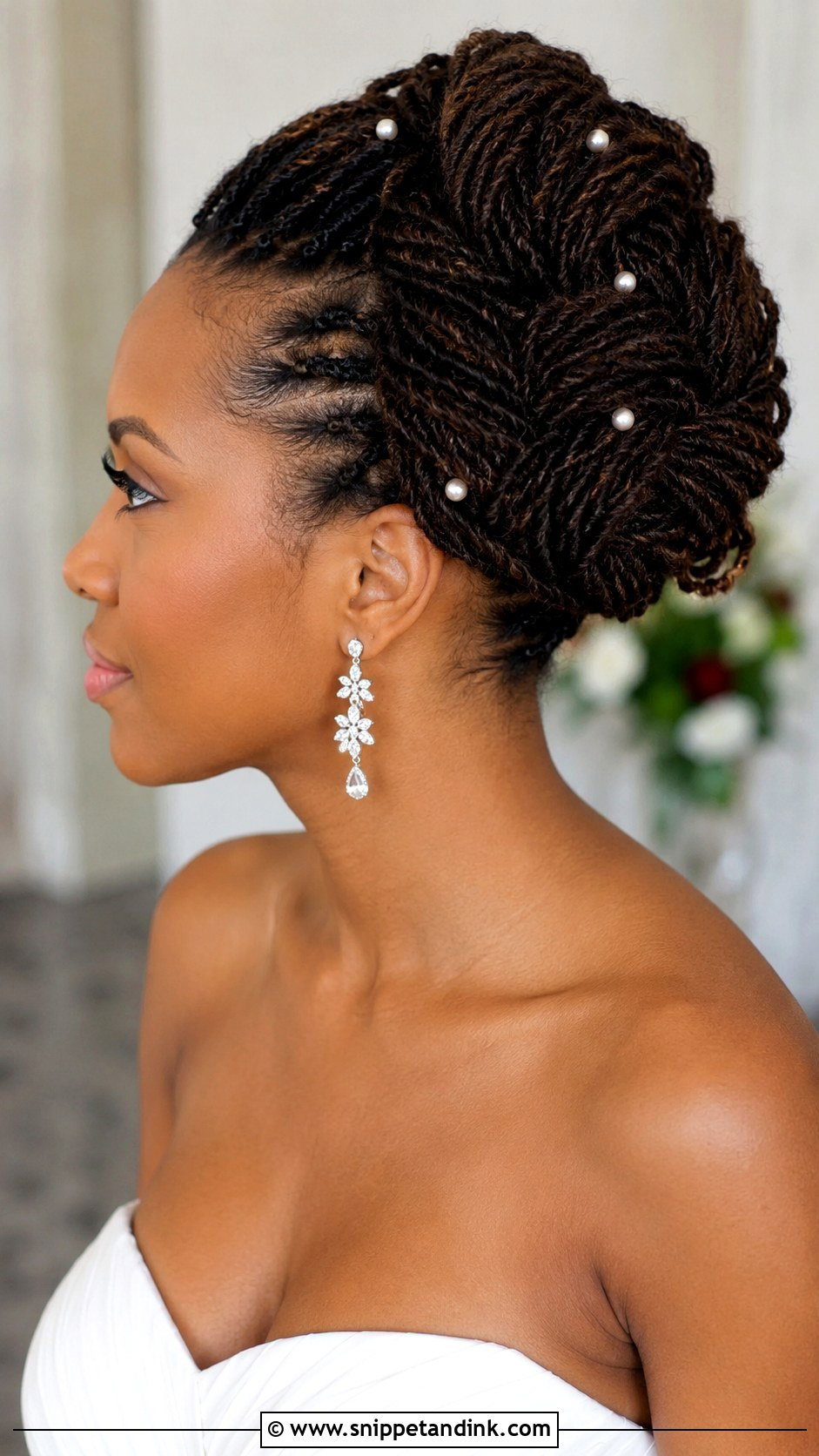 Sisterlocks Twisted Updo Wedding Hairstyle - Snippet and Ink - 15 Styling Sister Locks for Wedding Ideas