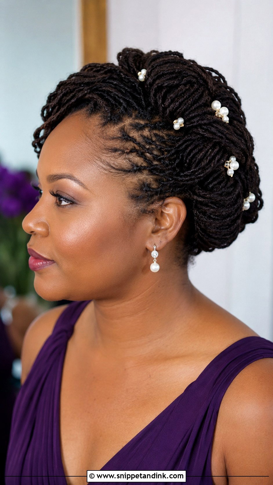 Sisterlocks Updo For Black Bridesmaid - Snippet and Ink - 20 Bridesmaid Hairstyles Black Hair