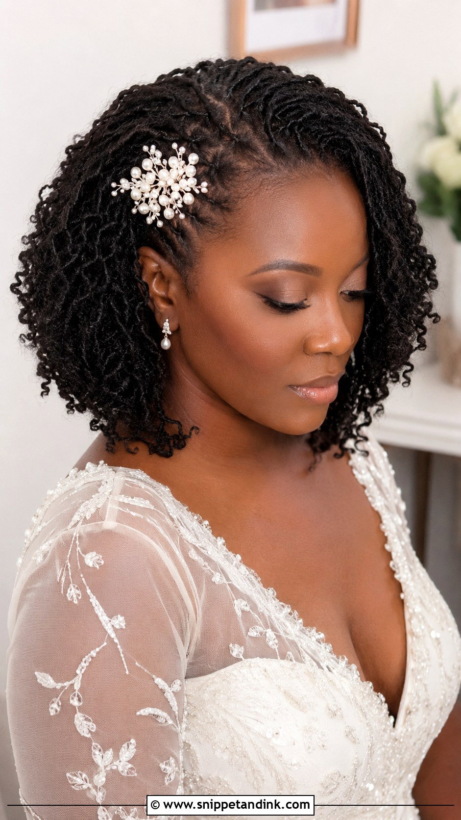 Sisterlocks Wedding Curls - Snippet and Ink - 15 Locs Styles for Wedding