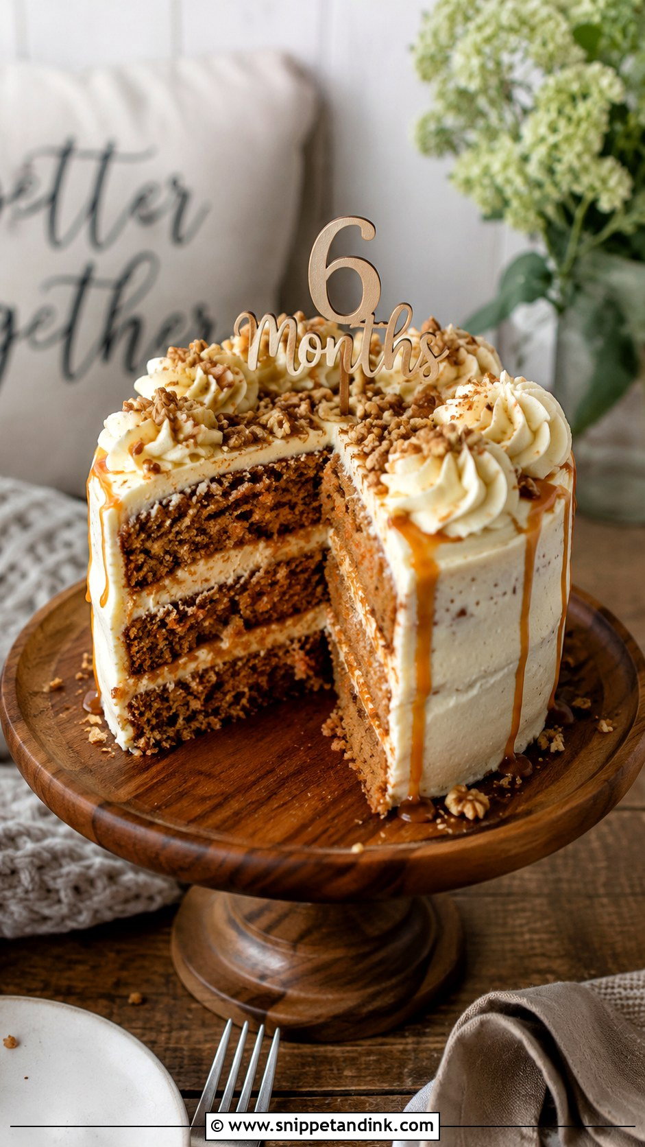 Six Month Anniversary Carrot Cake - Snippet and Ink - 20 Half Year Anniversary Cake Ideas