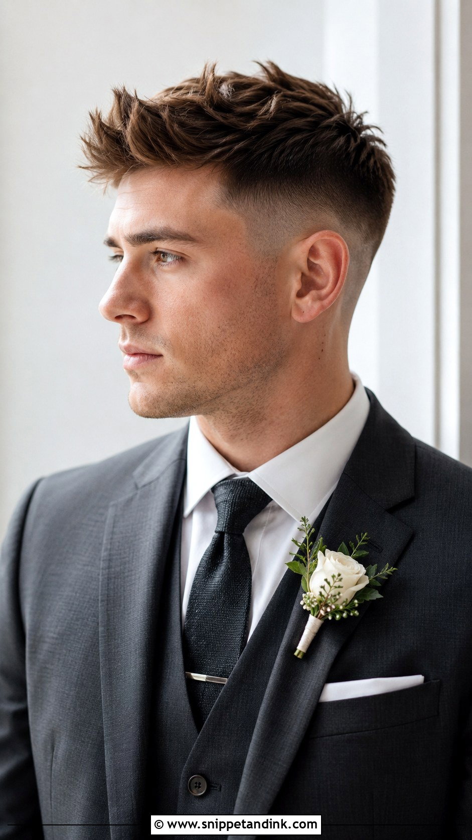 Skin Fade With Textured Top - Snippet and Ink - 20 Mens Wedding Hairstyles