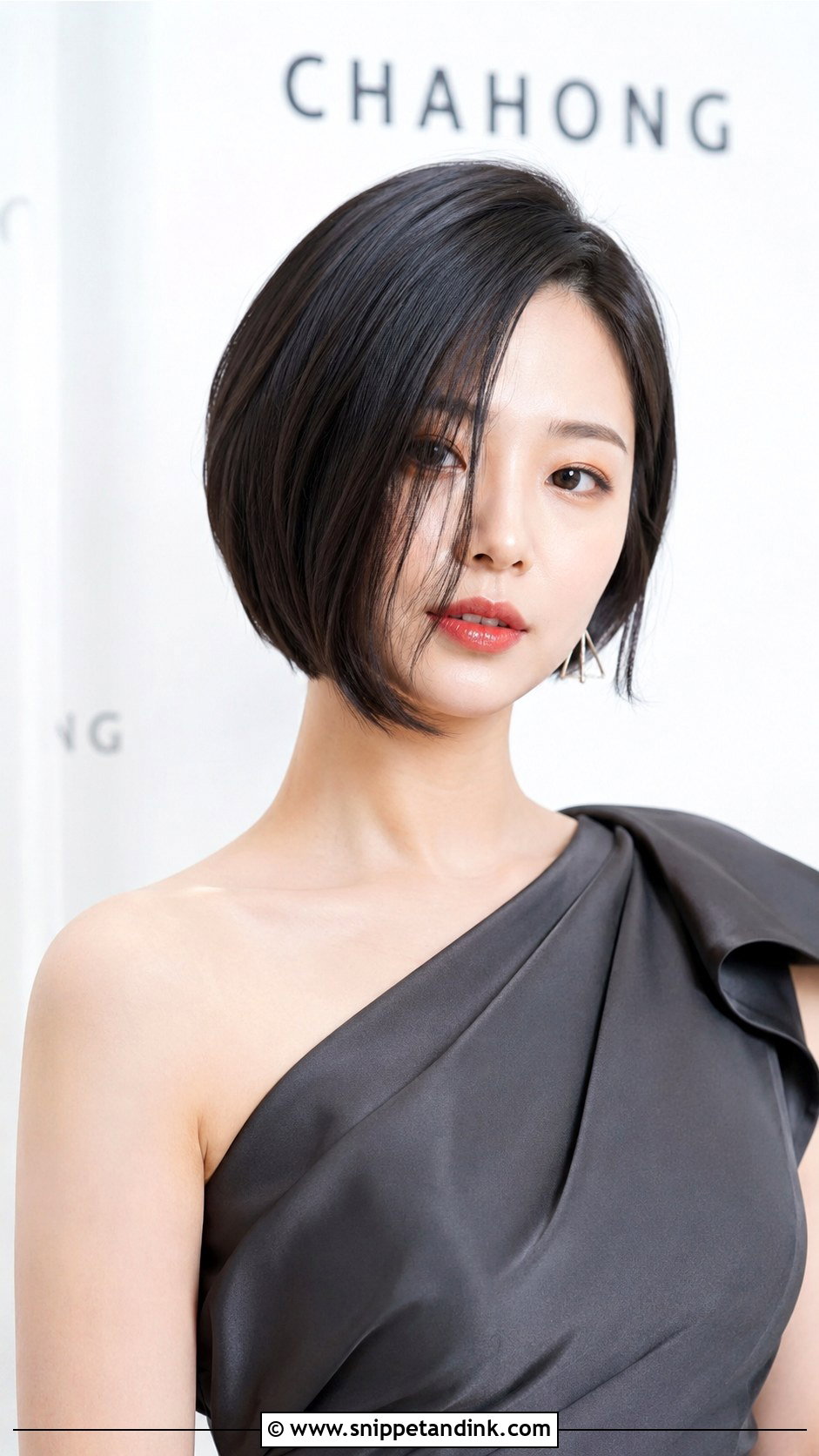 Sleek Asymmetrical Bob - Snippet and Ink - 20 Short Hair Maid of Honor Hairstyles