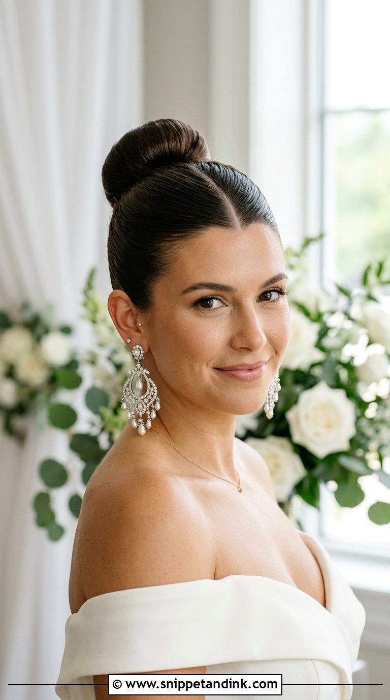 Sleek Ballerina Bun - Snippet and Ink - 20 Bridal Hair Styling Ideas