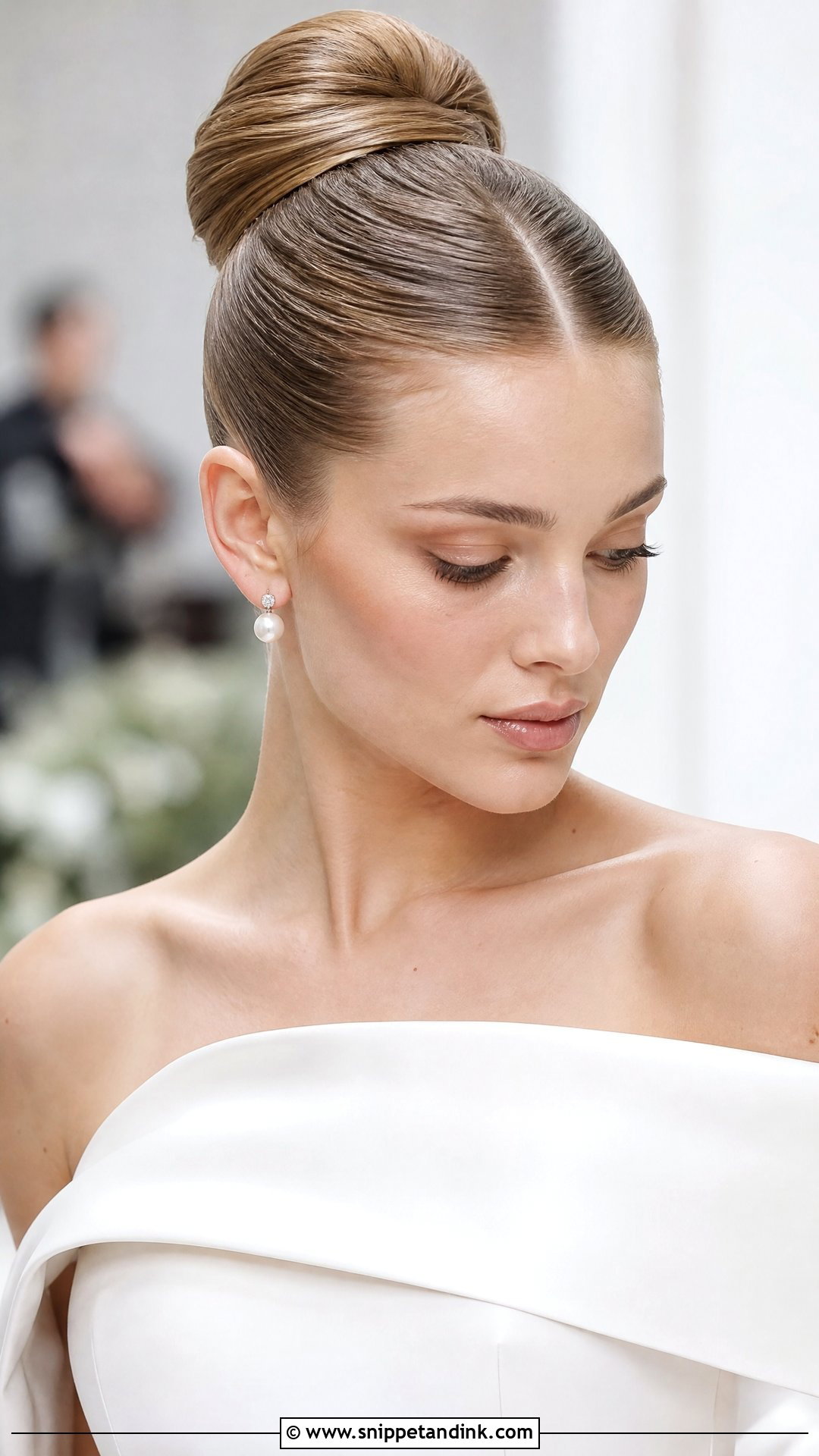 Sleek Ballerina Bun - Snippet and Ink - 30 Straight Hair Wedding Styles