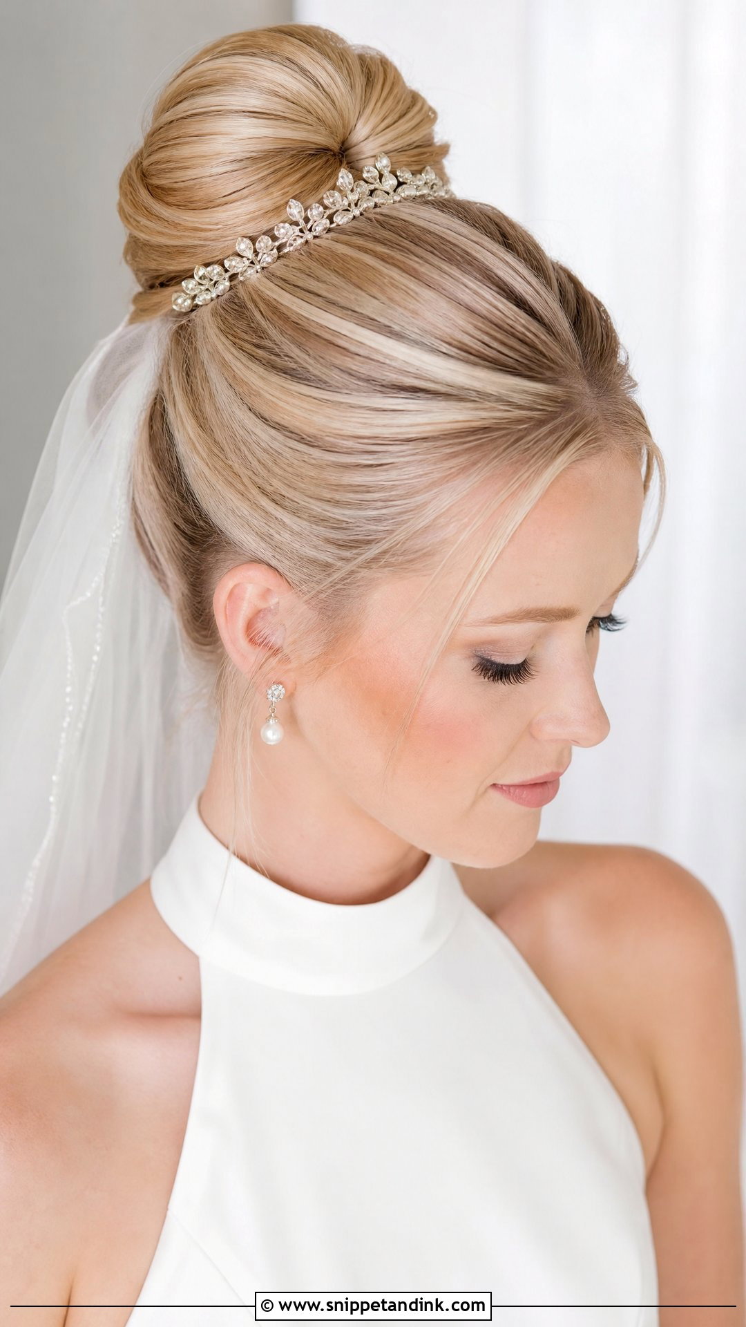 Sleek Ballerina Bun Bridal Hair - Snippet and Ink - 20 Sleek Bun Bridal Hair Ideas