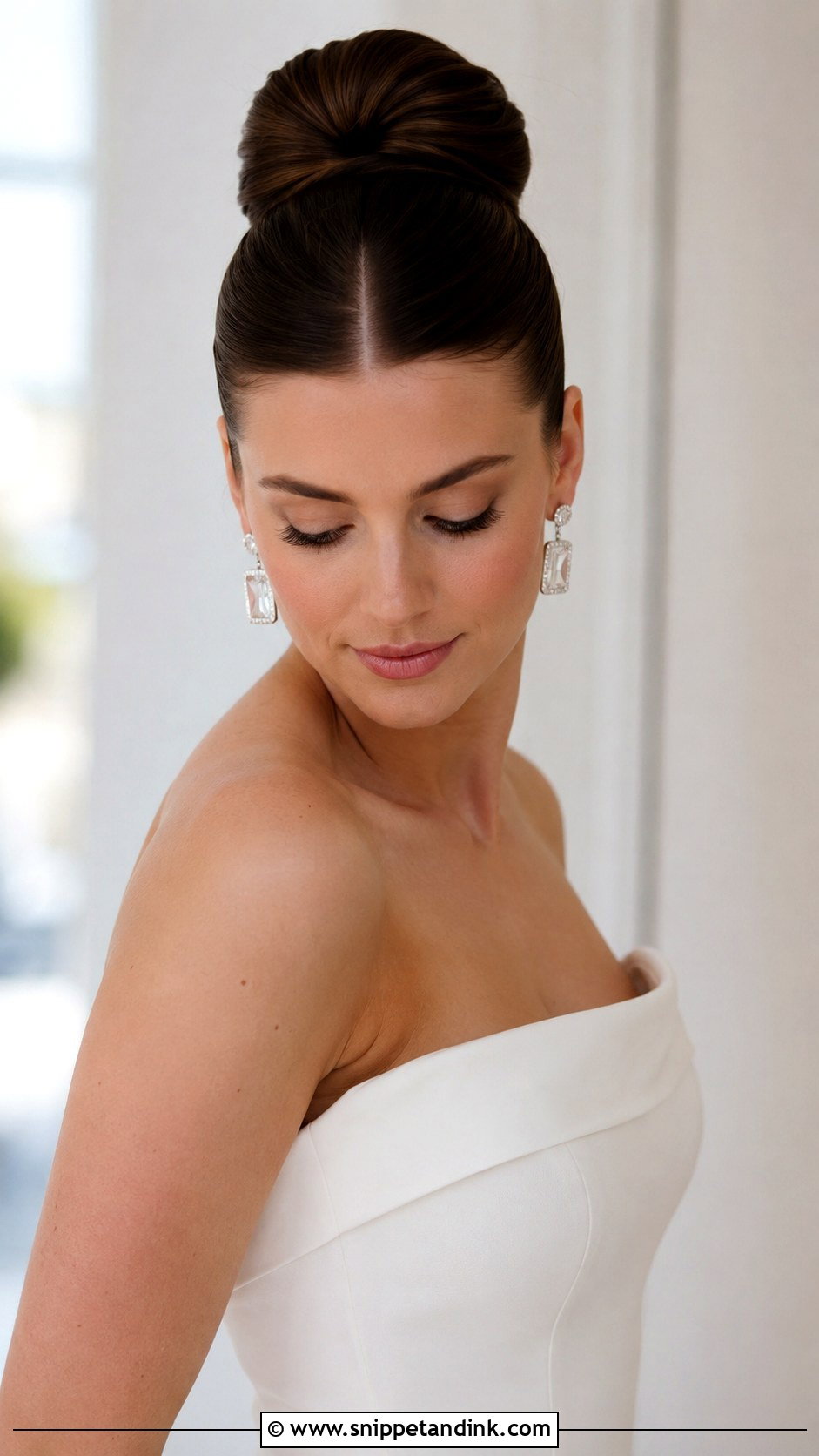 Sleek Ballerina Bun Updo - Snippet and Ink - 25 Brunette Wedding Updo Ideas