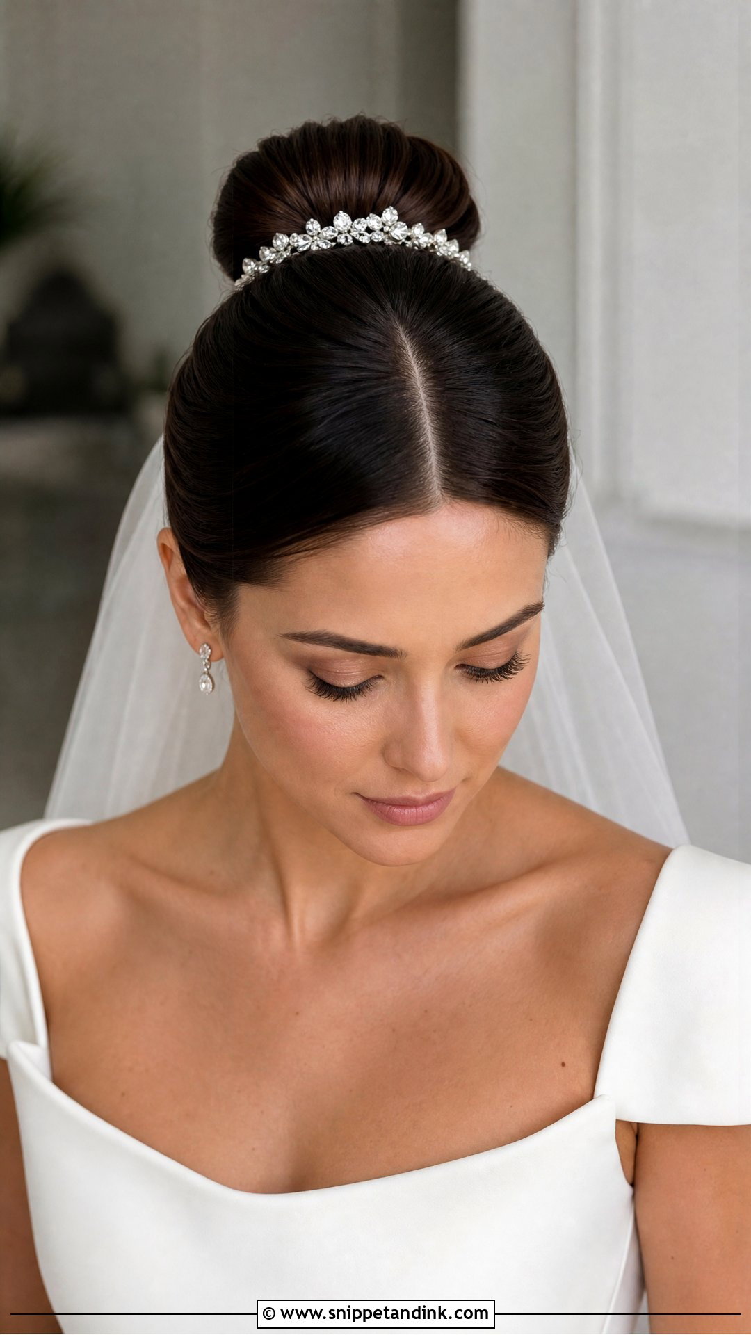 Sleek Ballerina Bun Wedding Hairstyle - Snippet and Ink - 20 Traditional Wedding Hairstyles