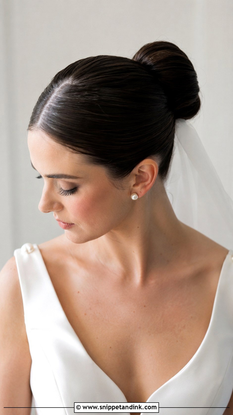 Sleek Ballerina Bun Wedding Hairstyle - Snippet and Ink - 25 Elegant Wedding Hairstyles