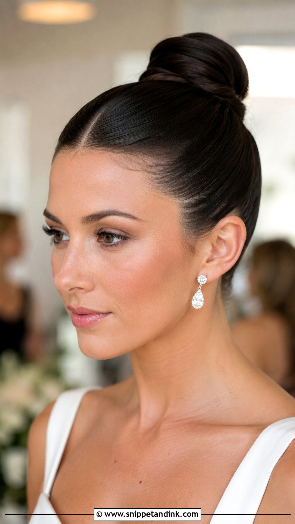 Sleek Ballerina Bun Wedding Hairstyle - Snippet and Ink - 30 Wedding Hair Styles for Long Hair