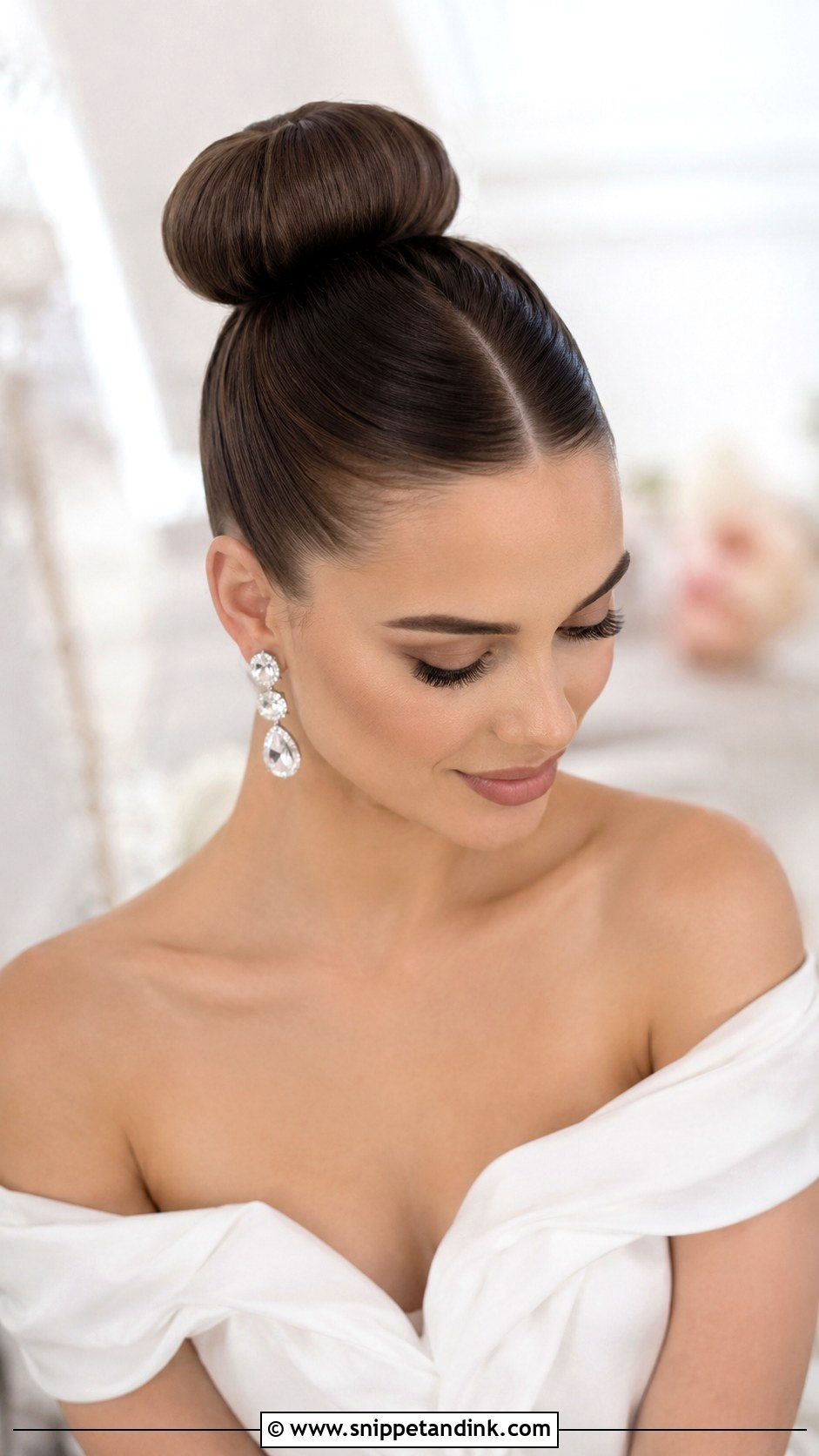 Sleek Ballerina Bun Wedding Hairstyle - Snippet and Ink - 35 Wedding Hairstyles