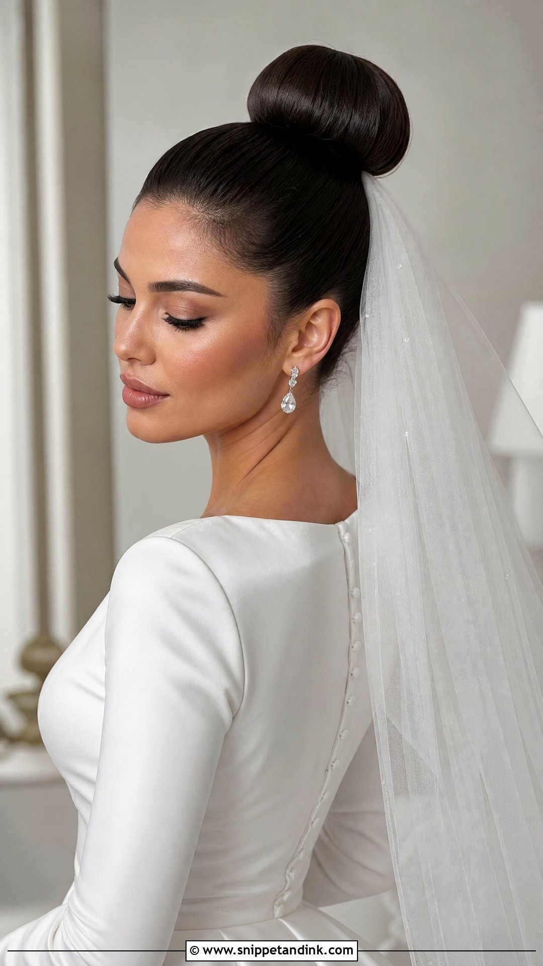 Sleek Ballerina Bun Wedding Hairstyle - Snippet and Ink - 20 Sleek Hairstyles for Wedding
