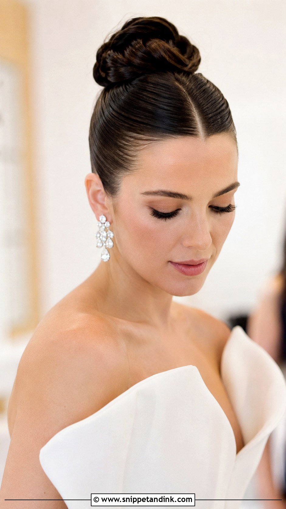 Sleek Ballerina Bun Wedding Style - Snippet and Ink - 20 Wedding Hairstyles 2025 Trends