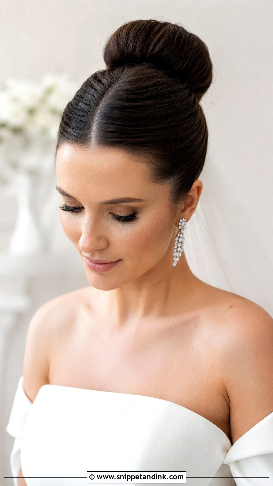 Sleek Ballerina Bun Wedding Updo - Snippet and Ink - 20 Elegant Wedding Updo Ideas