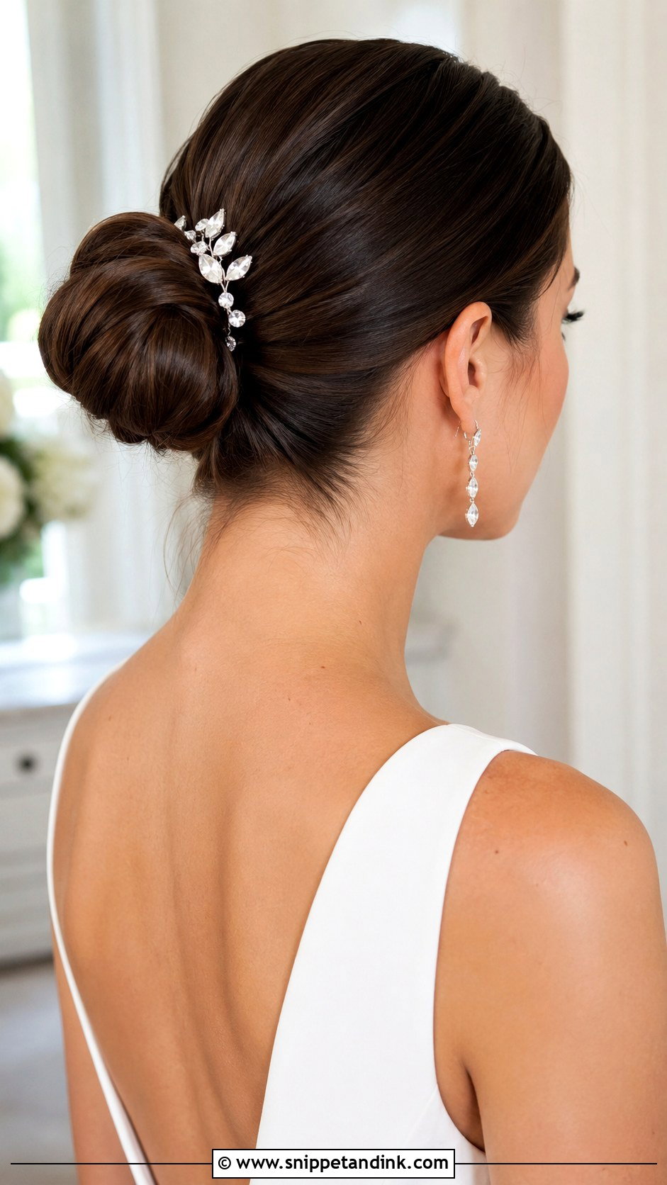 Sleek Ballerina Bun Wedding Updo - Snippet and Ink - 20 Classy Elegant Updo Wedding Hairstyles