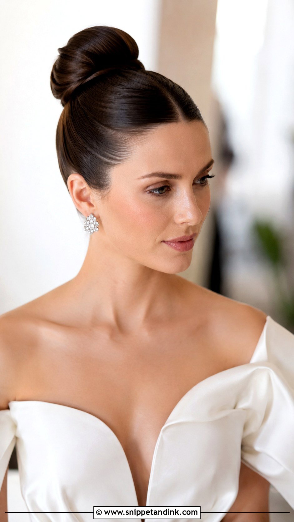 Sleek Ballerina Bun for Brides - Snippet and Ink - 30 Bridal Hair Styles