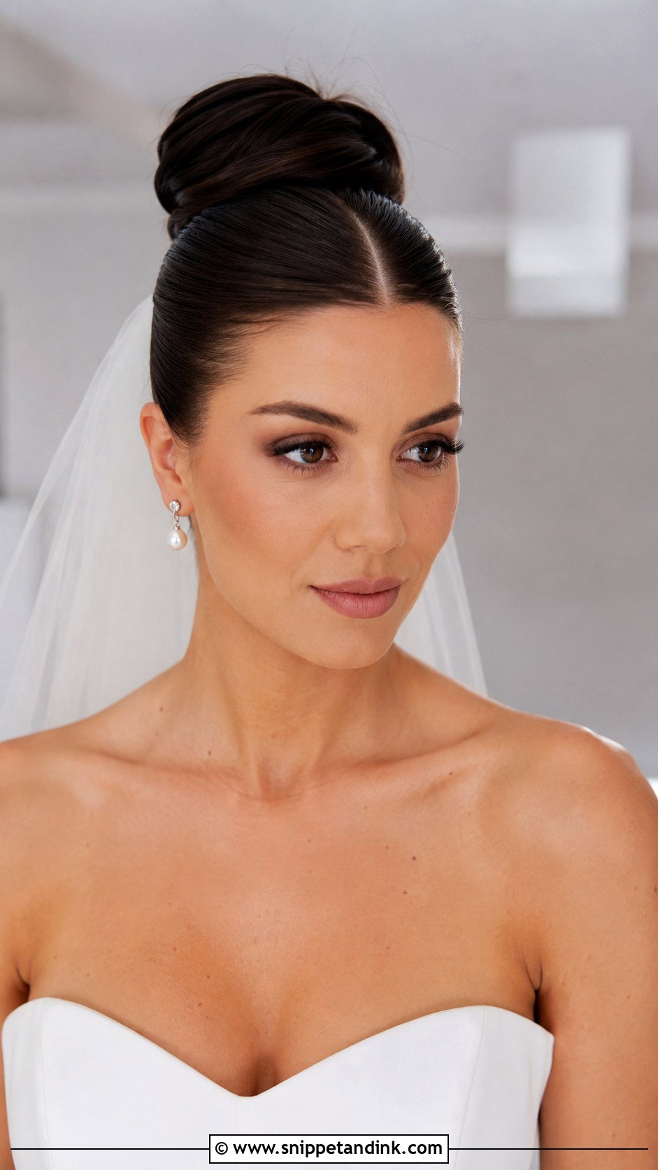 Sleek Ballerina Bun for Brides - Snippet and Ink - 30 Hairstyle for Bride Ideas