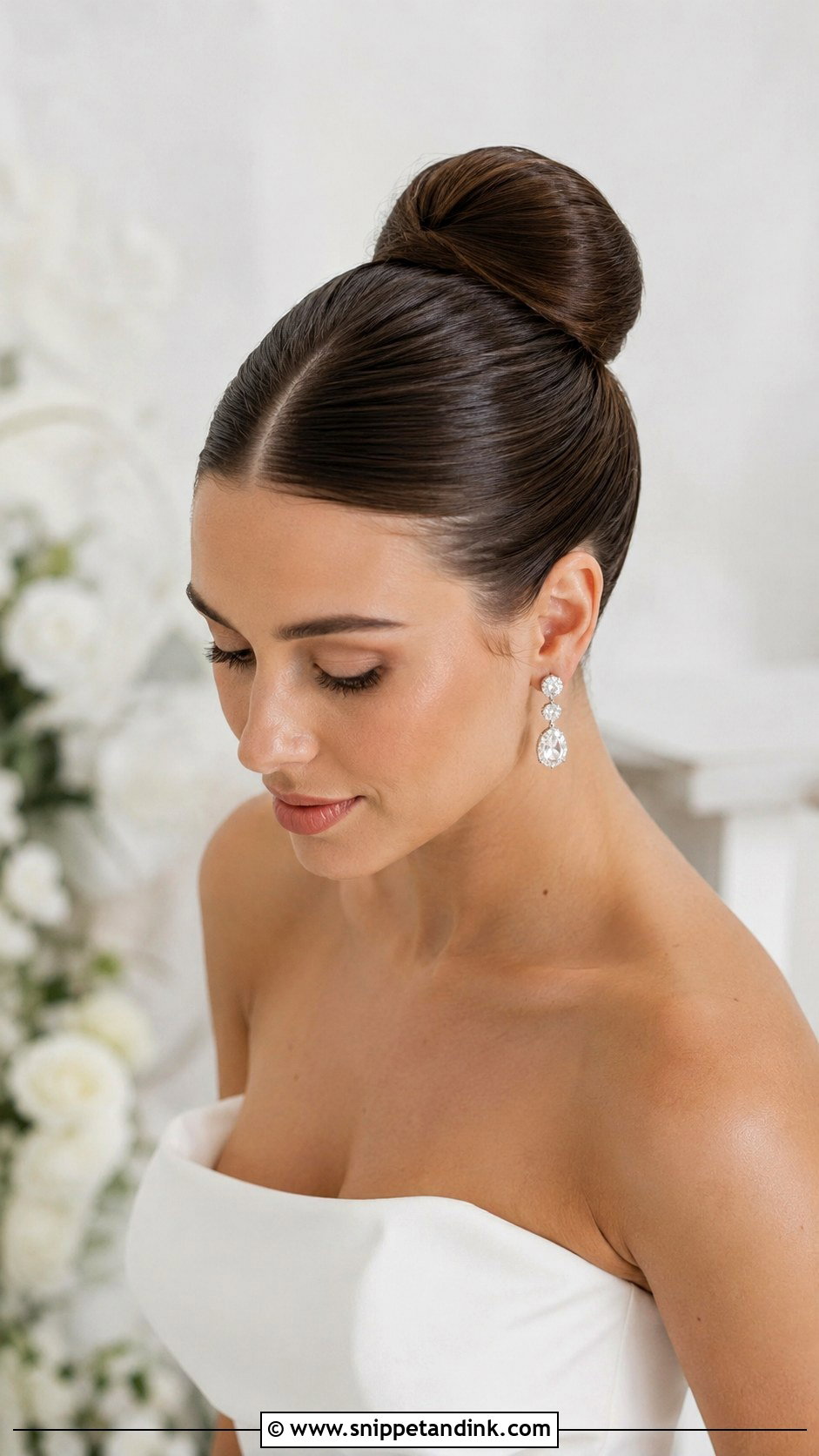 Sleek Ballerina Bun for Brides - Snippet and Ink - 30 Wedding Updos for Long Hair