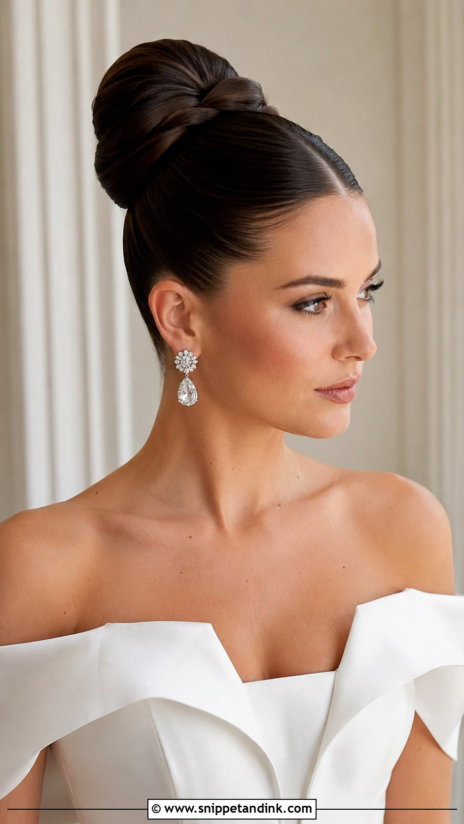 Sleek Ballerina Bun for Brides - Snippet and Ink - 25 Classy Bridal Hair Ideas