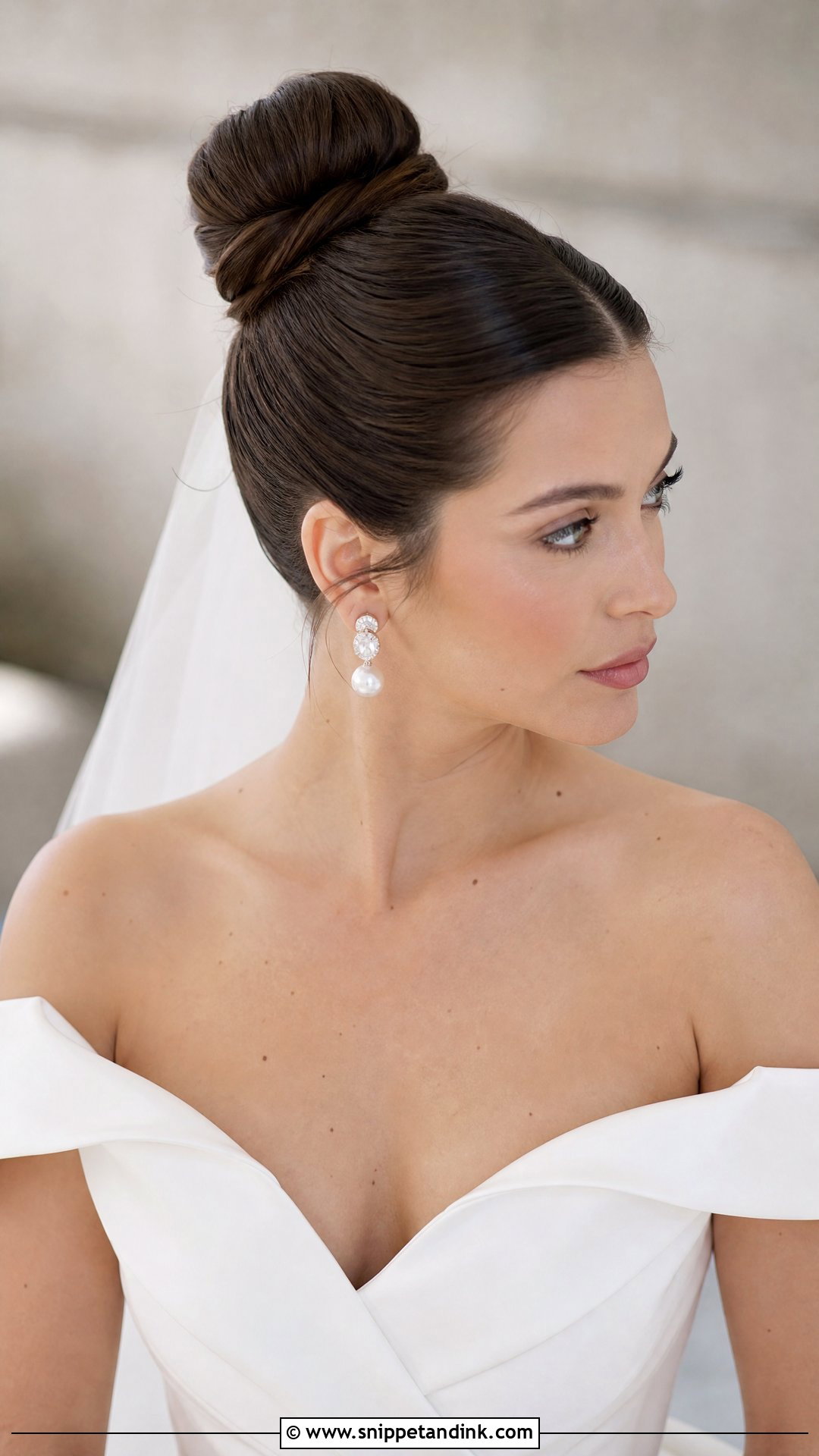 Sleek Ballerina Bun for Straight Hair - Snippet and Ink - 20 Wedding Hairstyle for Straight Hair Ideas