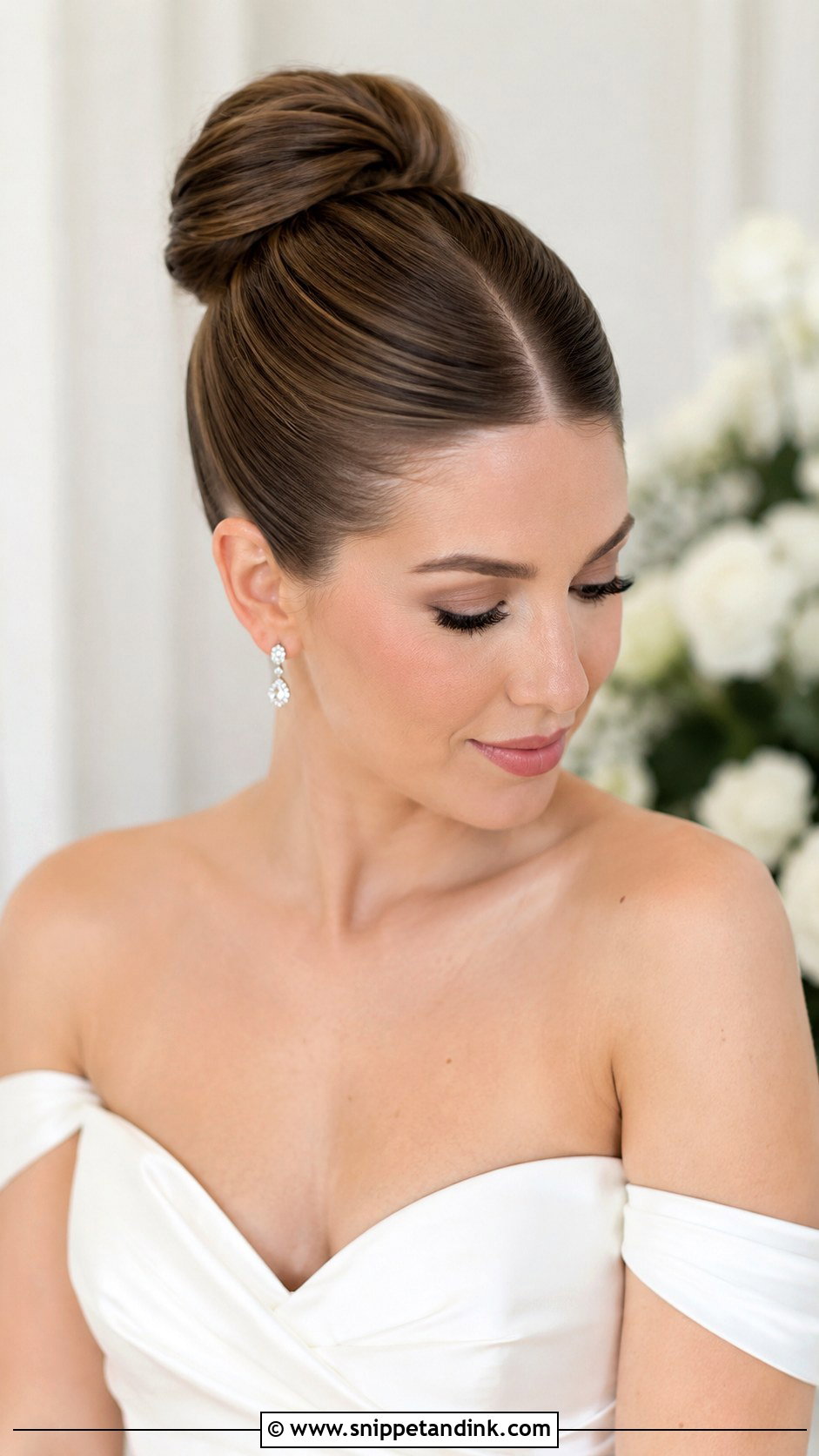 Sleek Ballerina Bun for Wedding - Snippet and Ink - 20 Haircut for Wedding Ideas